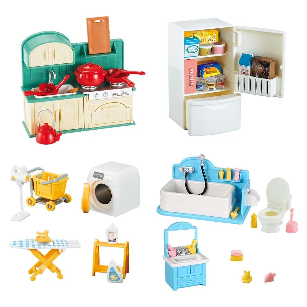 Juego de Muebles para Casa de Muñecas TAKIHON, 56 Piezas