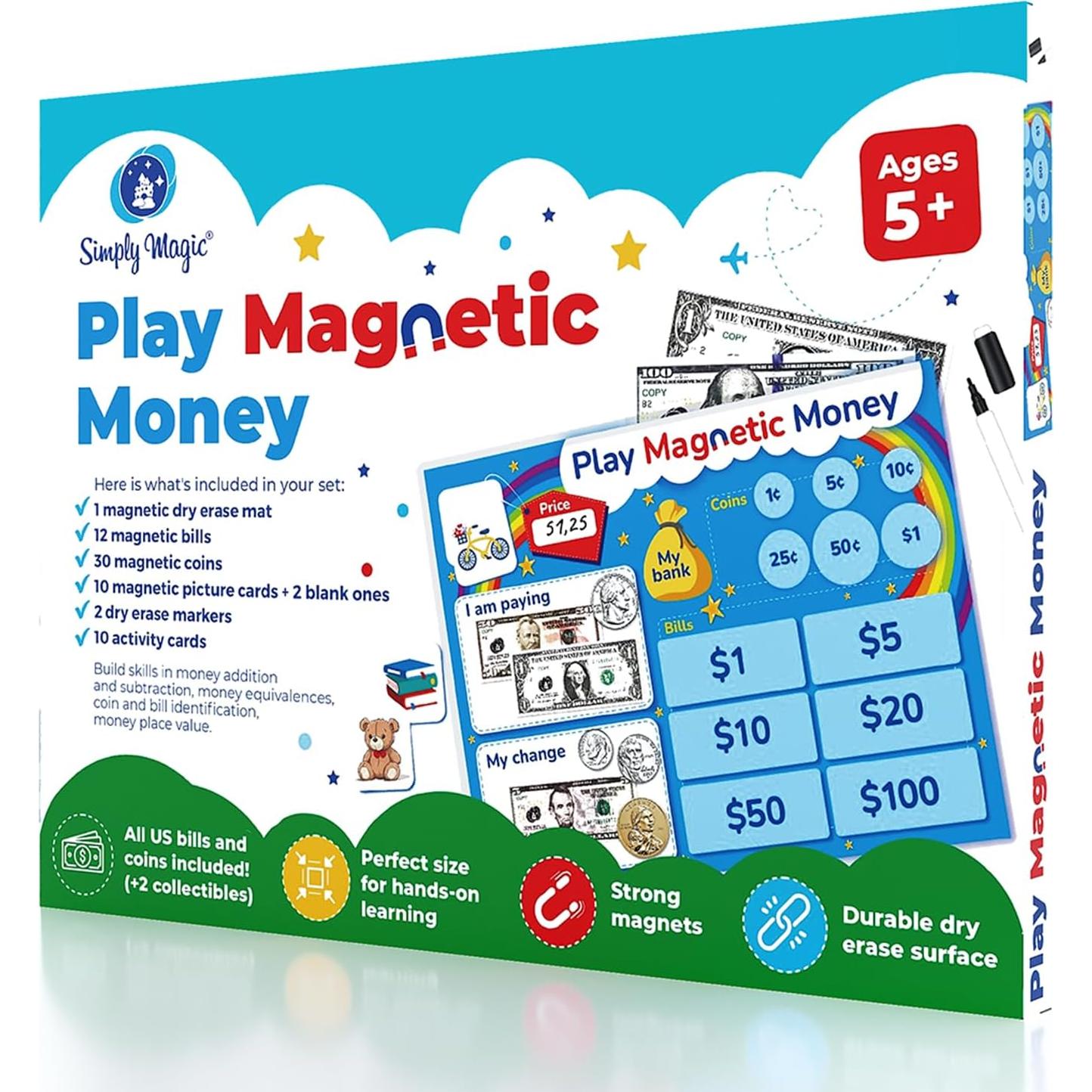 Juego de Dinero Magnético Simple Magic 67 PCS para Niños