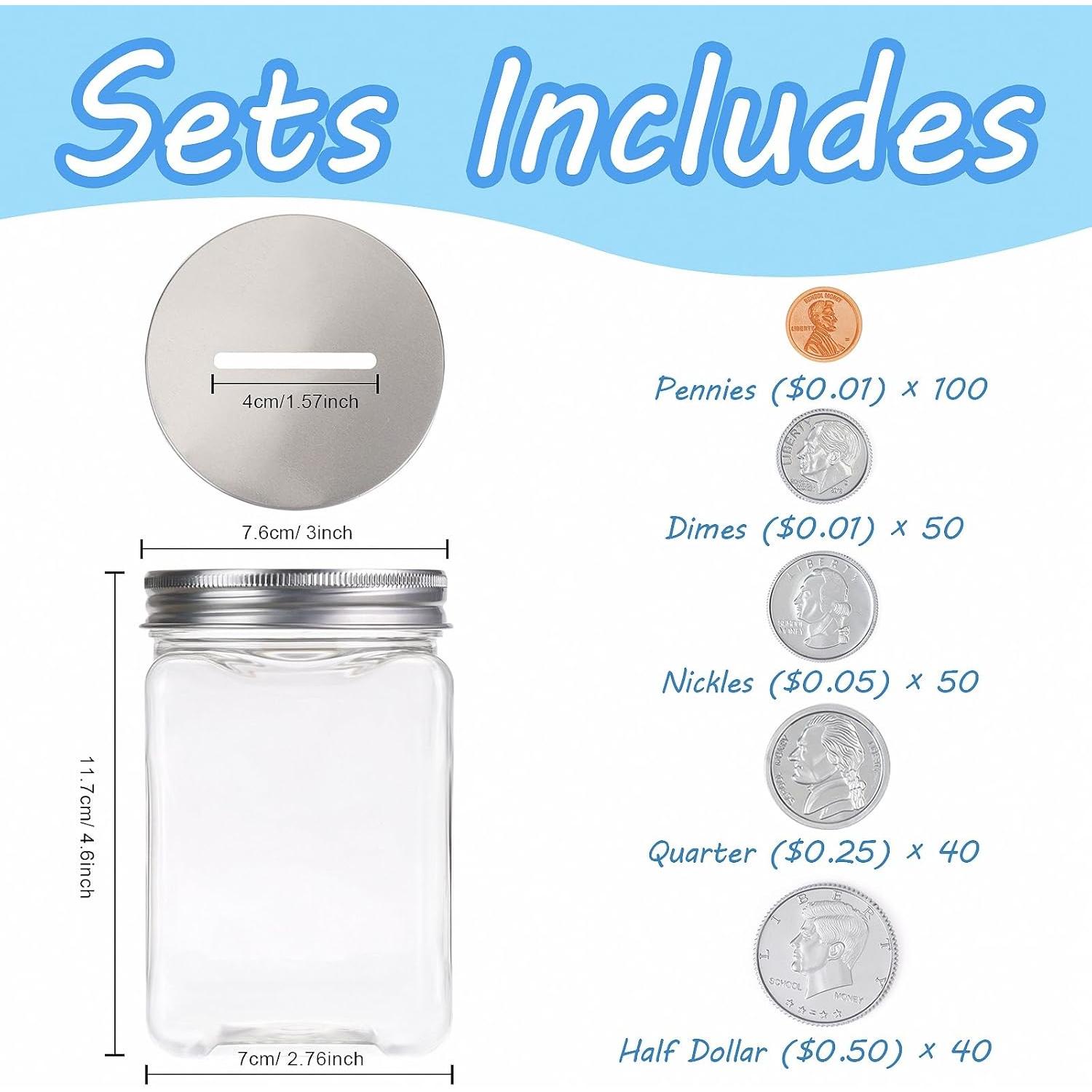 Set de 250 Monedas de Juguete Mczxon con Tarro para Niños