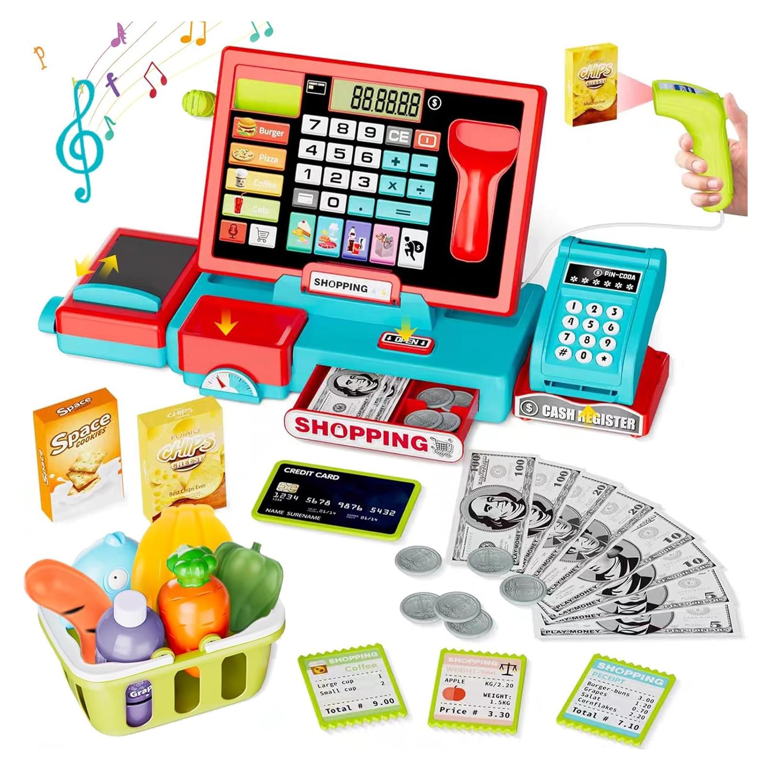Juego de Caja Registradora Infantil con Calculadora y Música