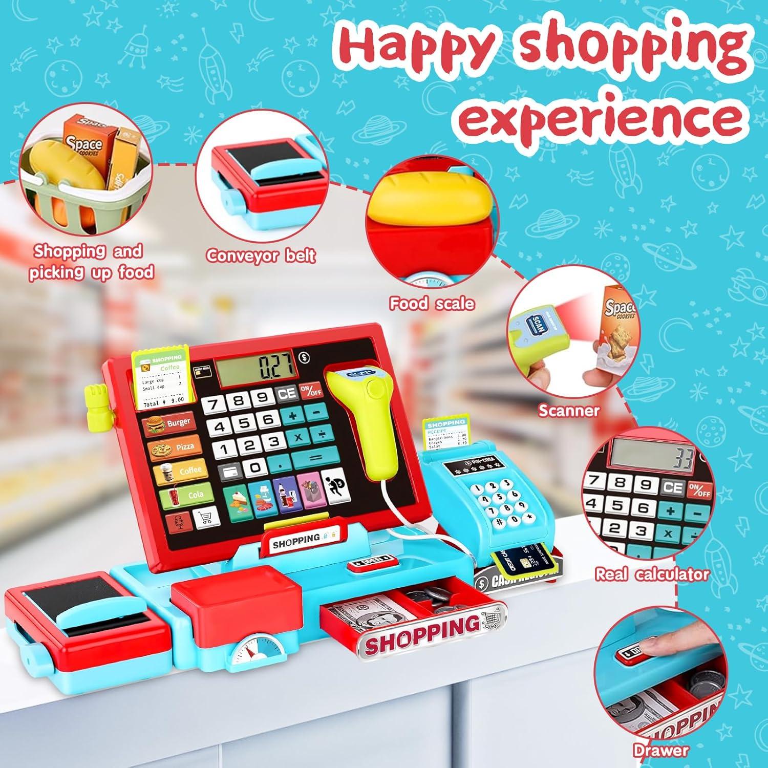 Juego de Caja Registradora Infantil con Calculadora y Música