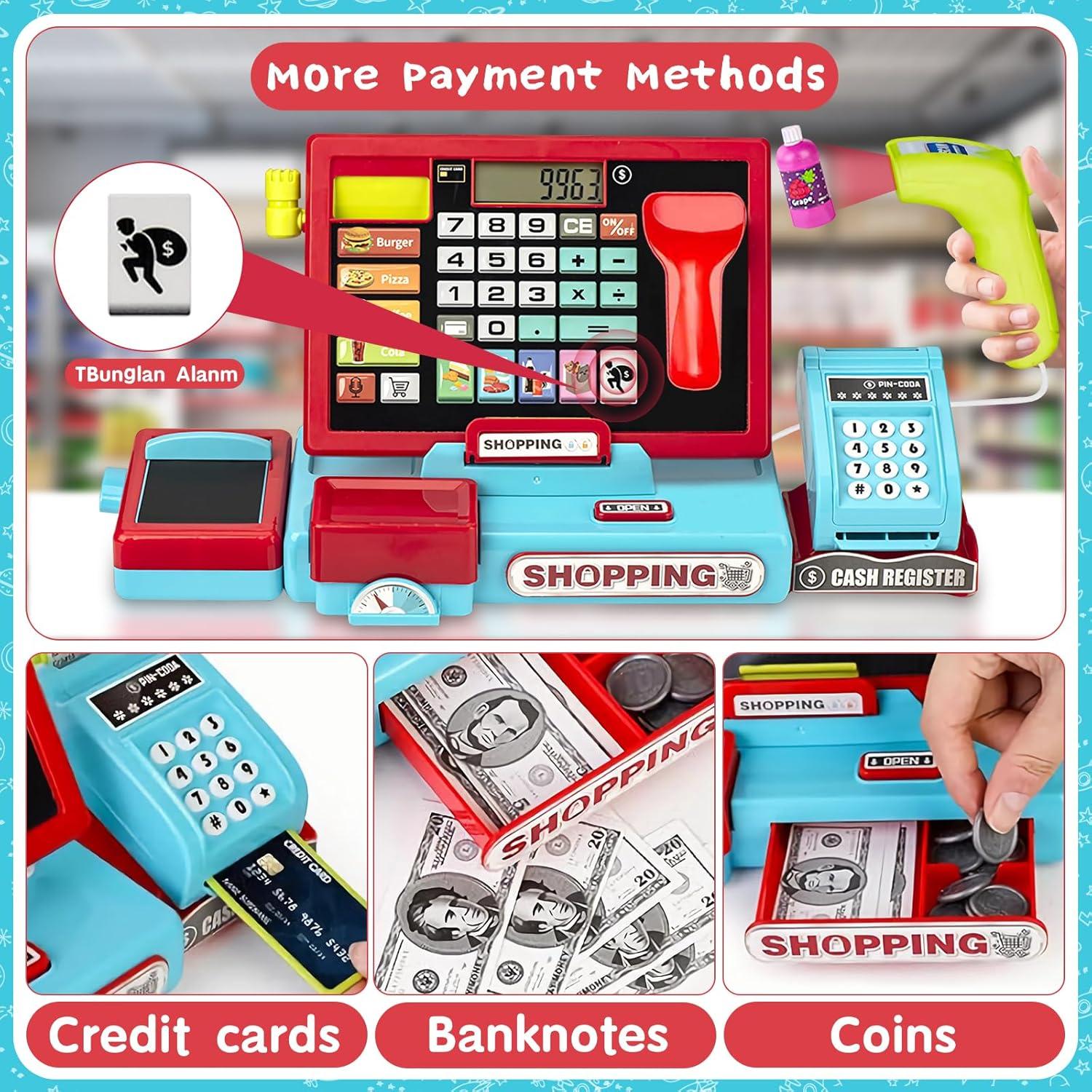 Juego de Caja Registradora Infantil con Calculadora y Música