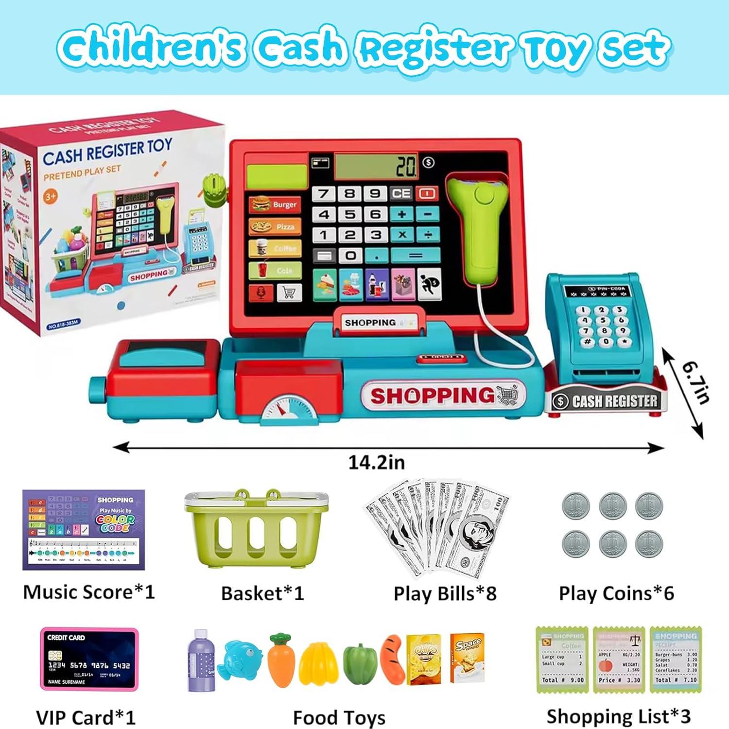 Juego de Caja Registradora Infantil con Calculadora y Música