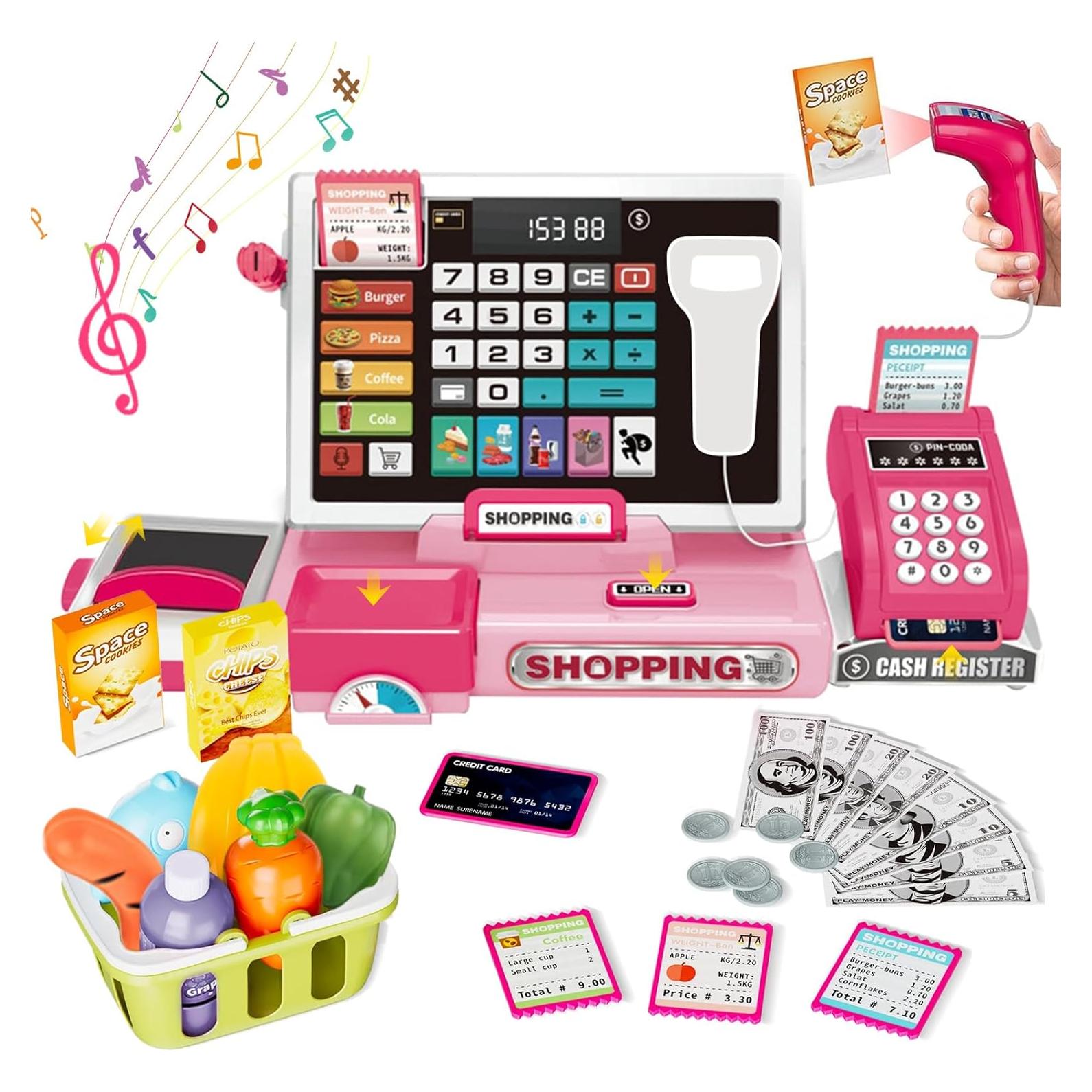 Juego de Caja Registradora Infantil con Calculadora y Música