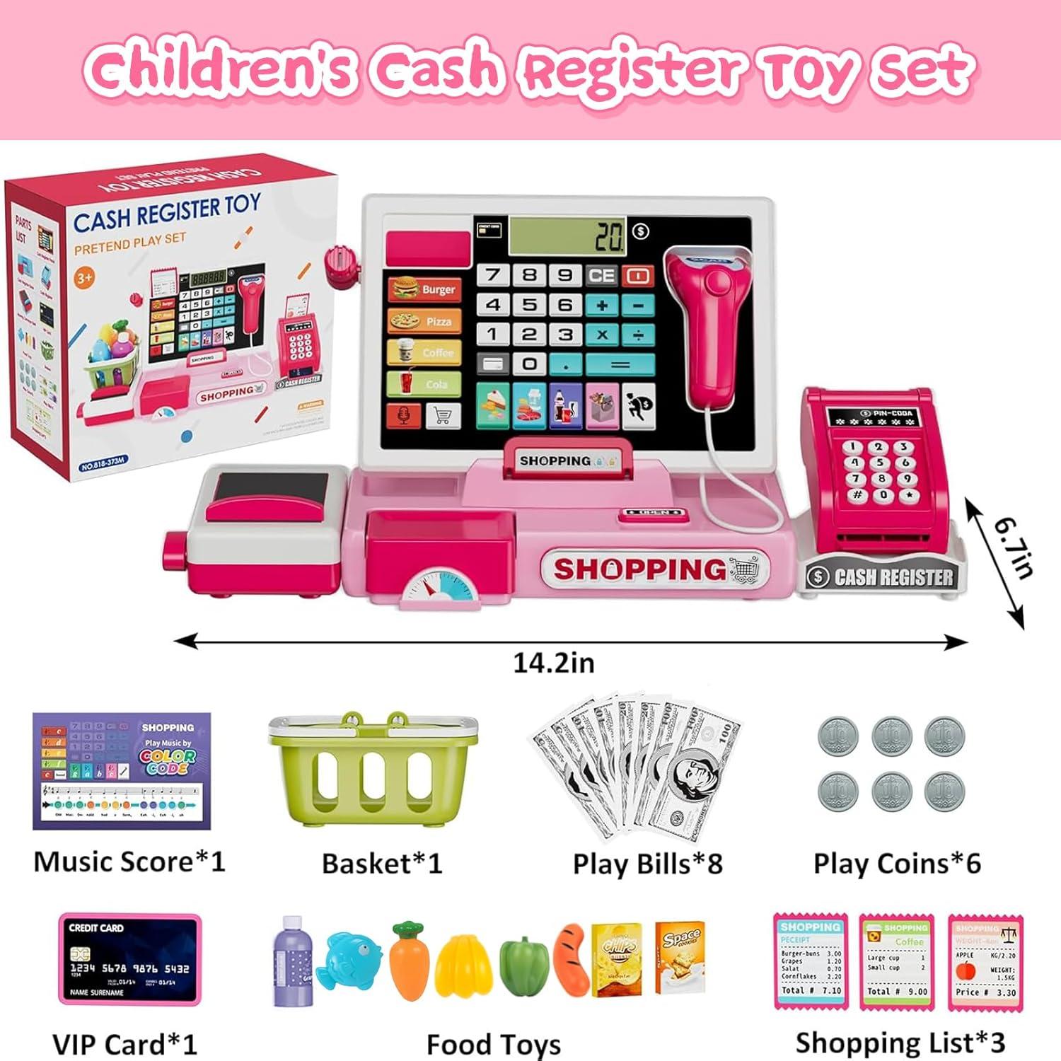 Juego de Caja Registradora Infantil con Calculadora y Música