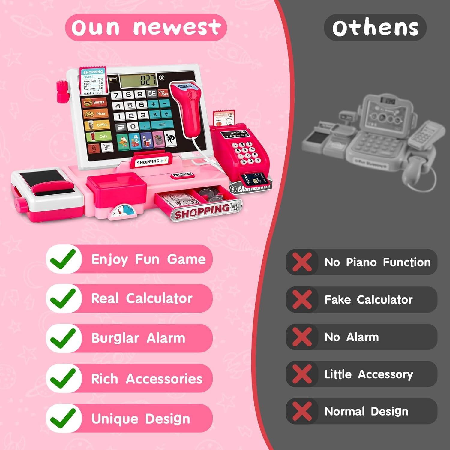 Juego de Caja Registradora Infantil con Calculadora y Música