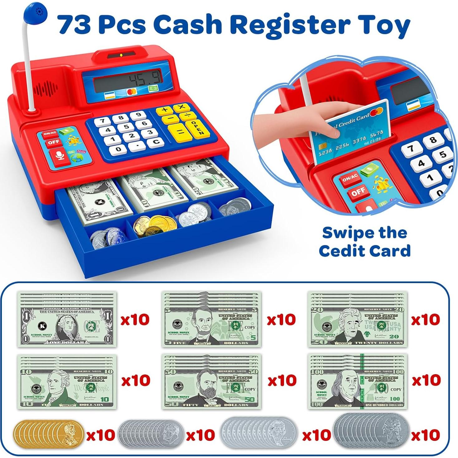 Caja Registradora Juguete Shantou 103 Piezas para Niños 3-8 Años