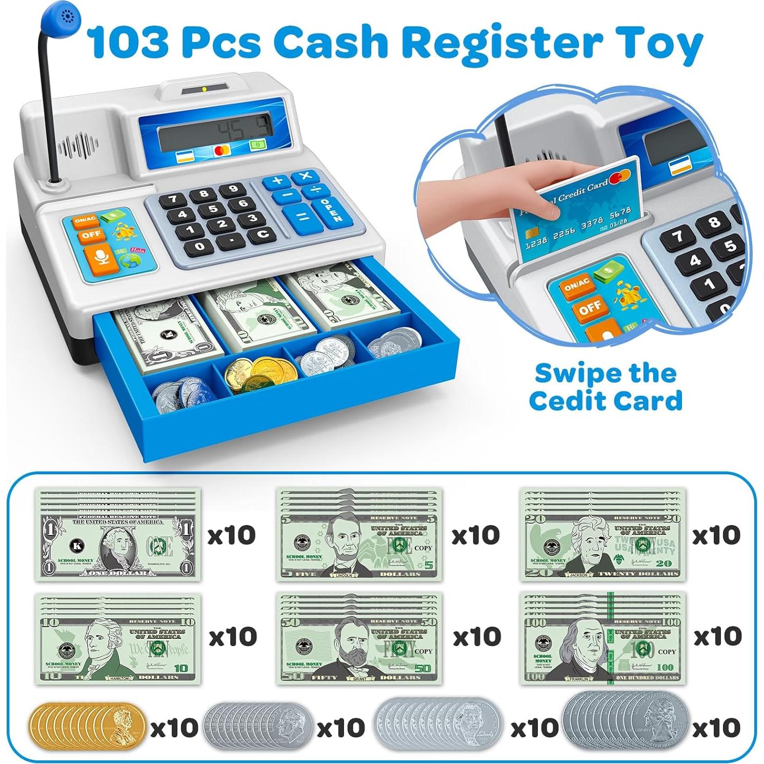 Caja Registradora Juguete Shantou 103 Pcs con Micrófono