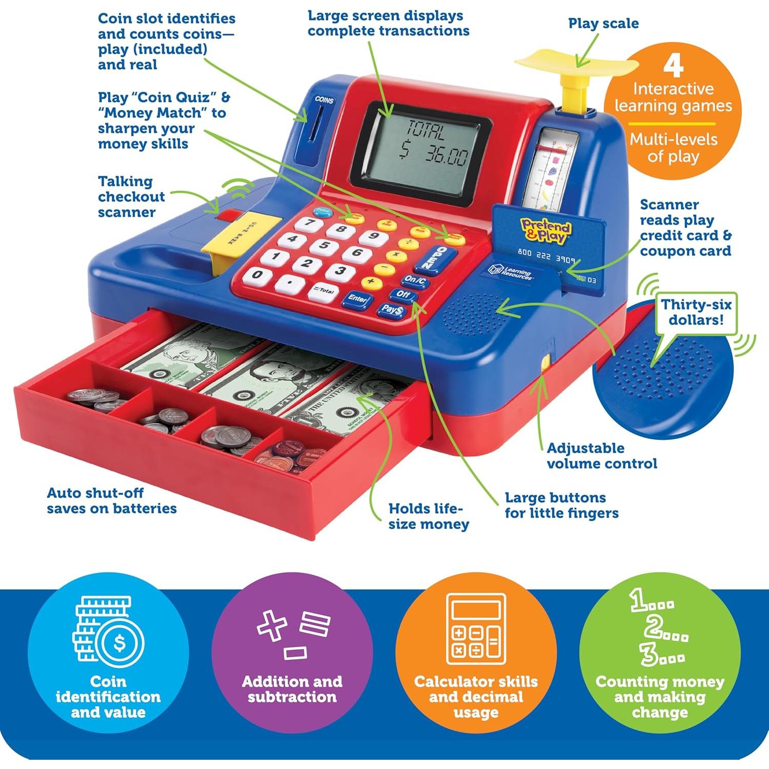 Caja Registradora Hablante Recursos de Aprendizaje 73 Piezas