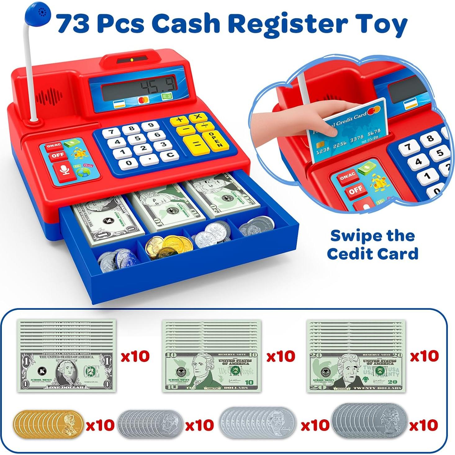 Registradora de Juguete Shantou - 73 Piezas, Matemáticas 3-12 Años