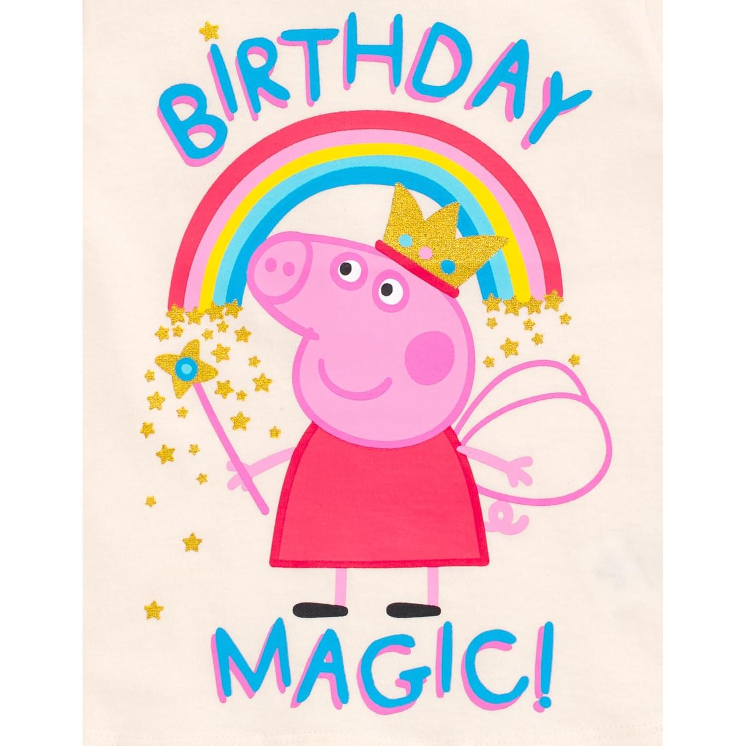 Camiseta Peppa Pig Niñas Talla 2T a 10-12 Rosa