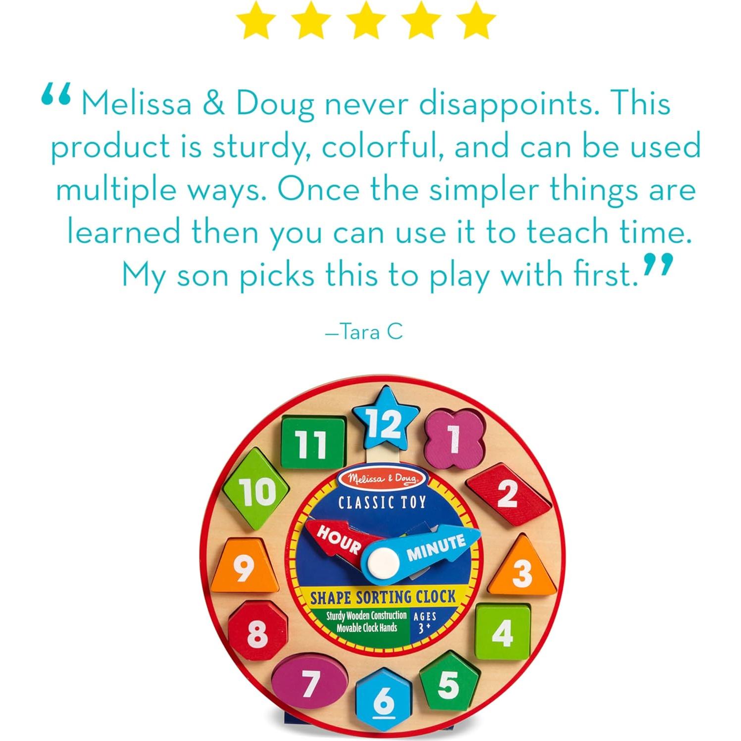 Reloj Educativo de Madera Melissa & Doug - Aprender a Decir la Hora