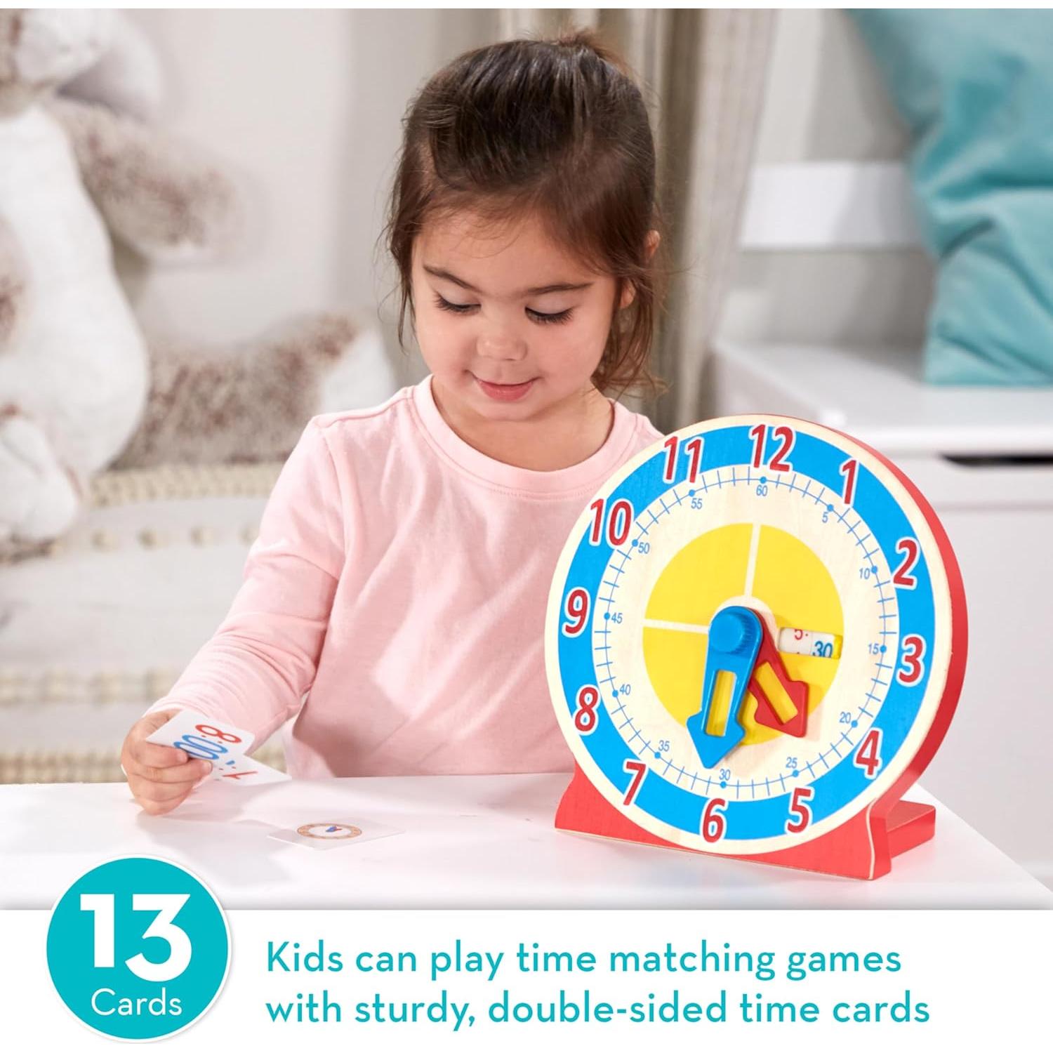 Reloj de Madera Educativo Melissa & Doug - Aprender a Decir la Hora