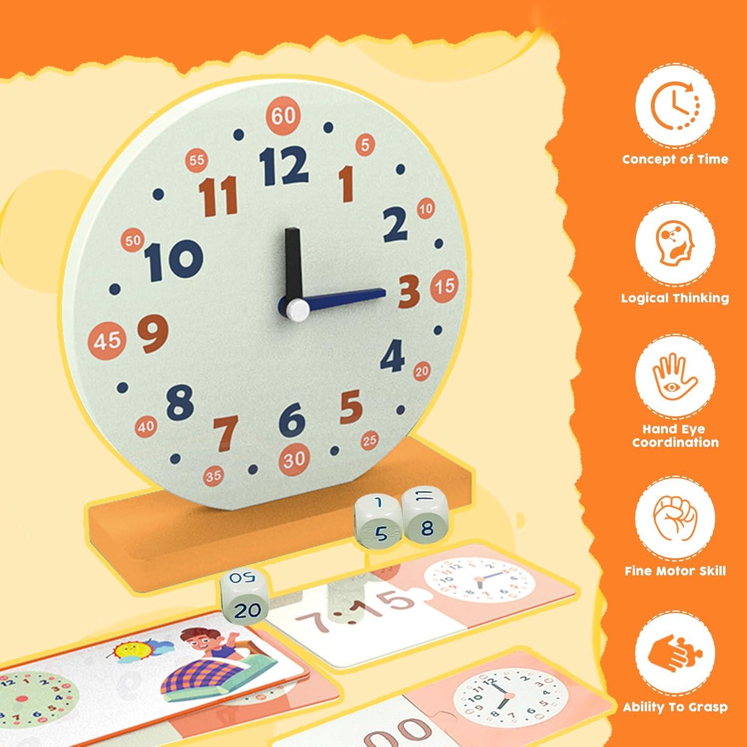 Juguete de Aprendizaje Reloj de Madera YunHe - 29 Piezas