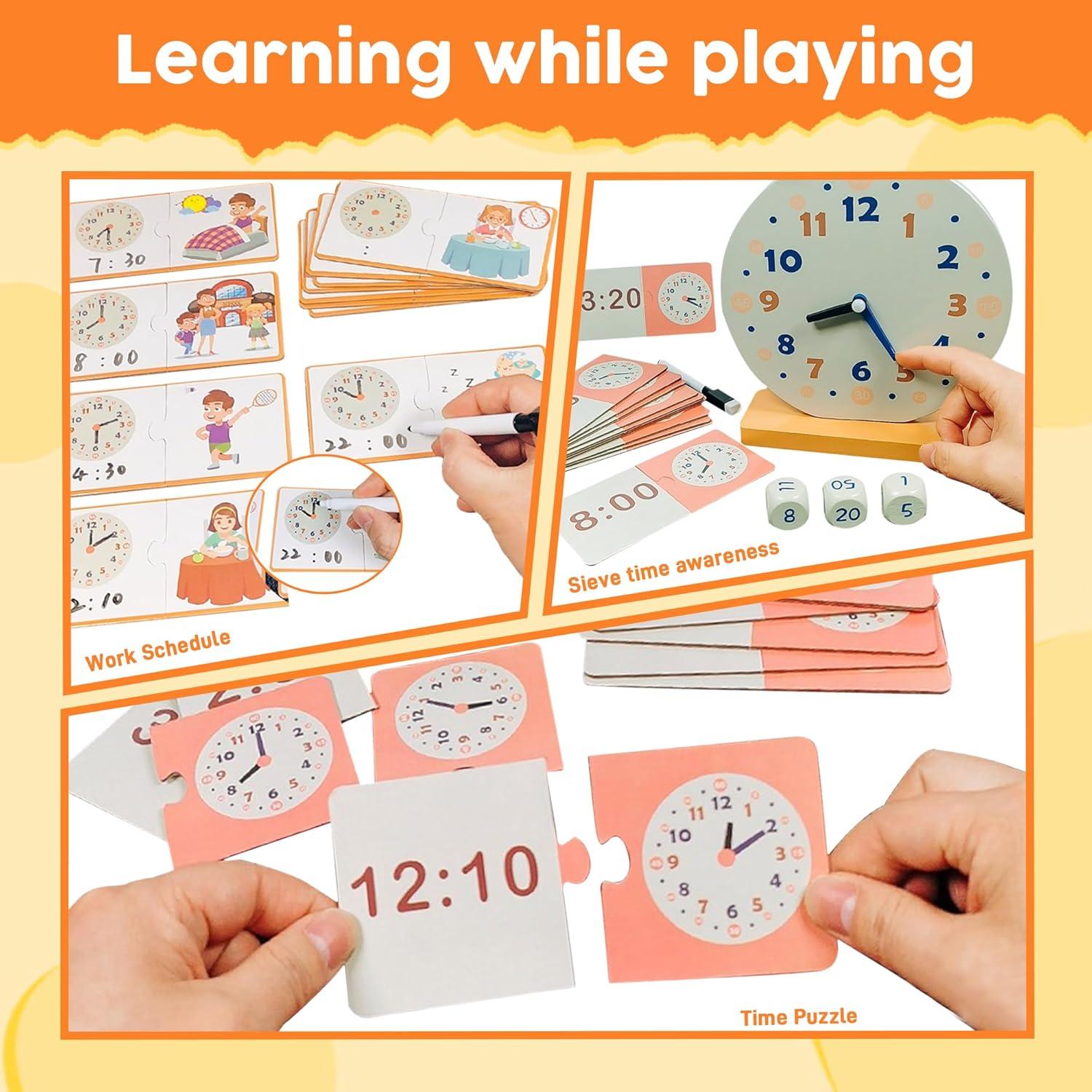 Juguete de Aprendizaje Reloj de Madera YunHe - 29 Piezas