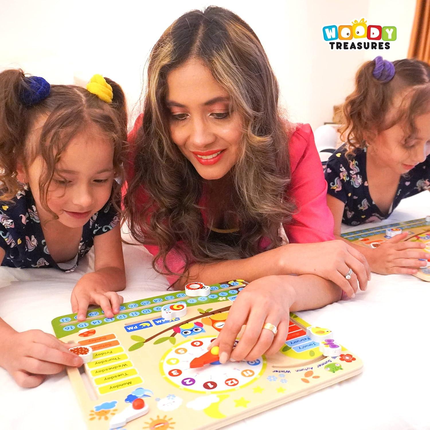 Reloj de Madera Educativo Clever Child 31x30 cm para Niños