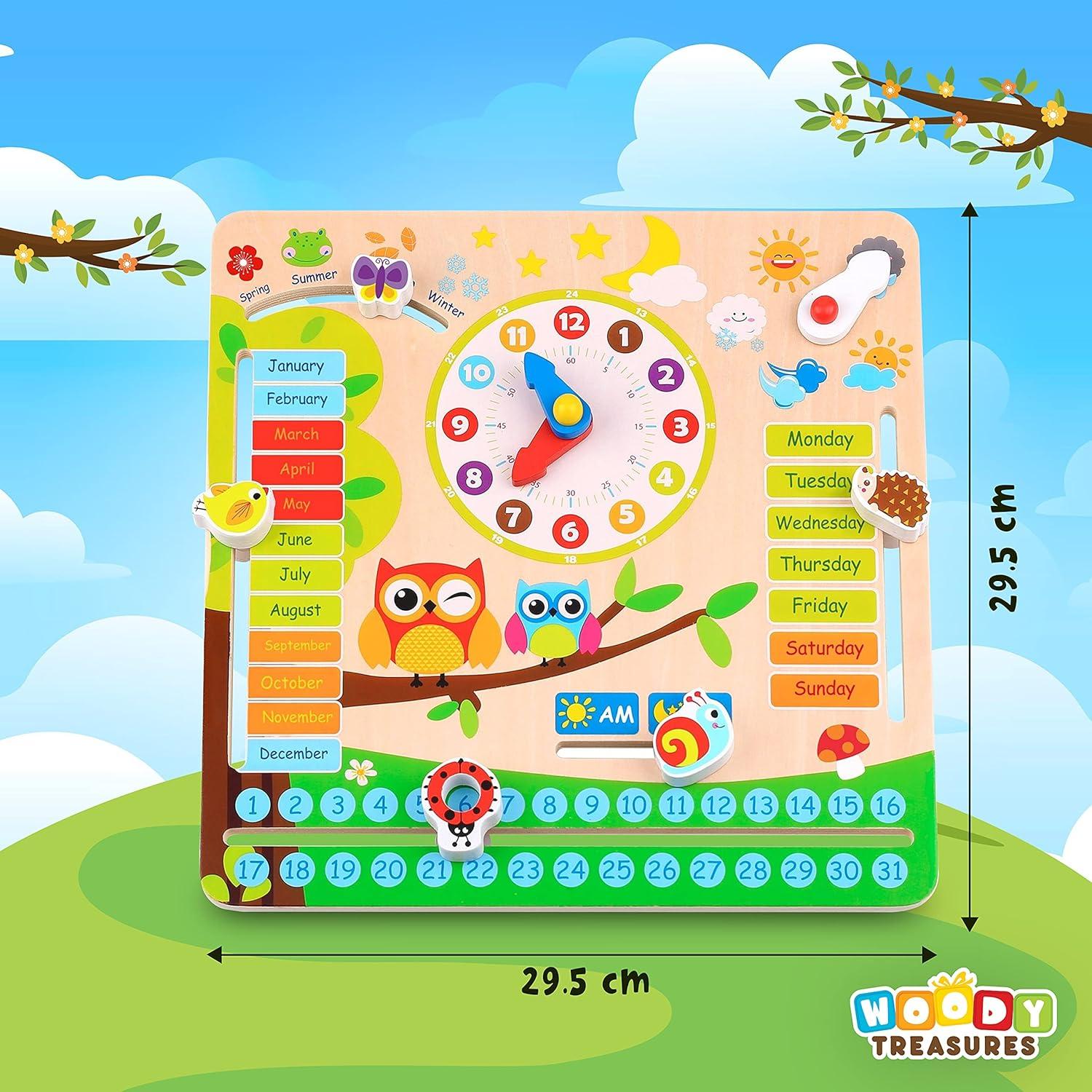 Reloj de Madera Educativo Clever Child 31x30 cm para Niños