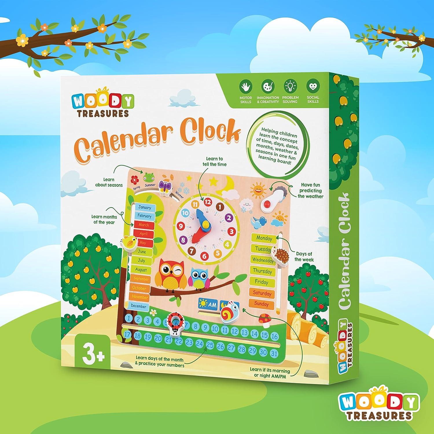 Reloj de Madera Educativo Clever Child 31x30 cm para Niños