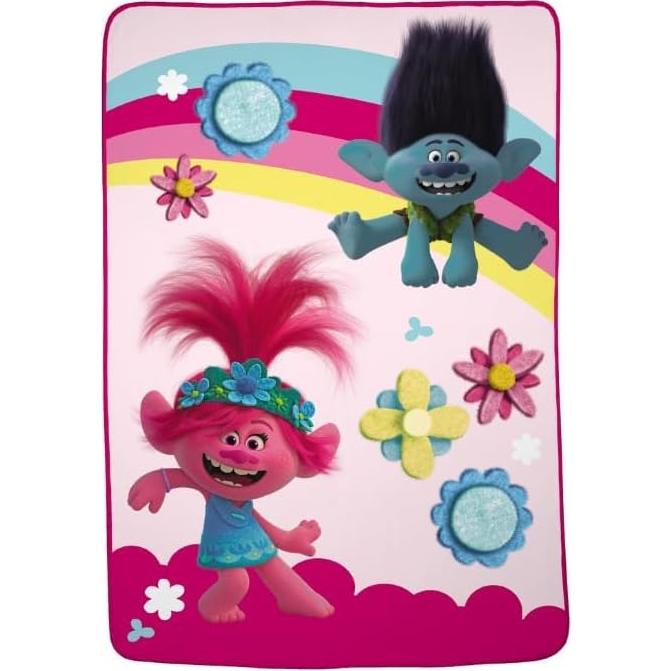 Manta Franco Trolls 2 Micro Raschel 157x229 cm Rosa