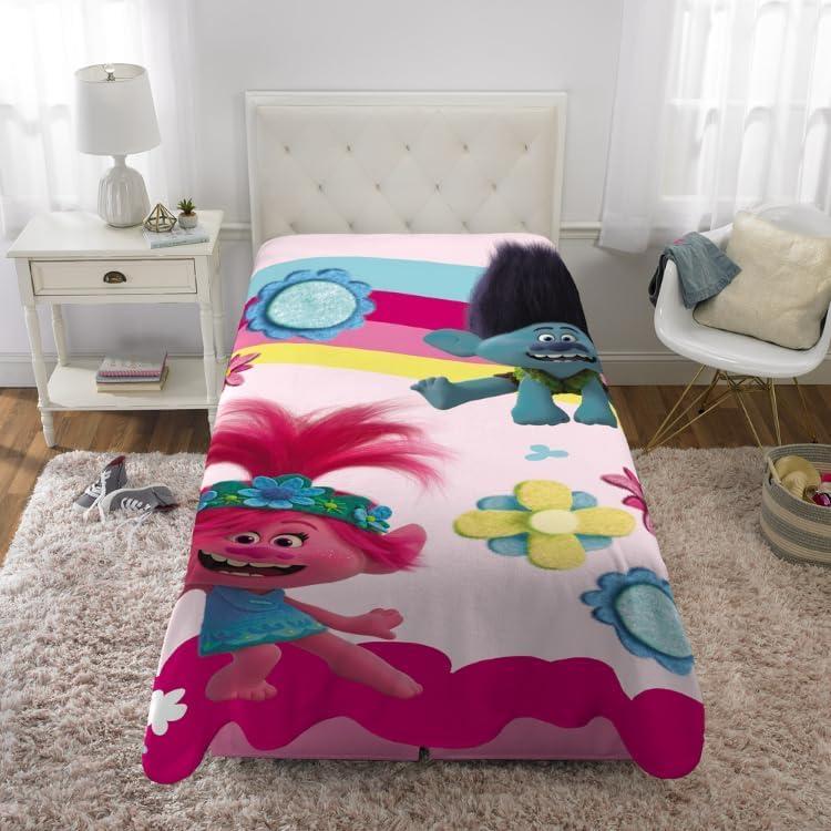 Manta Franco Trolls 2 Micro Raschel 157x229 cm Rosa