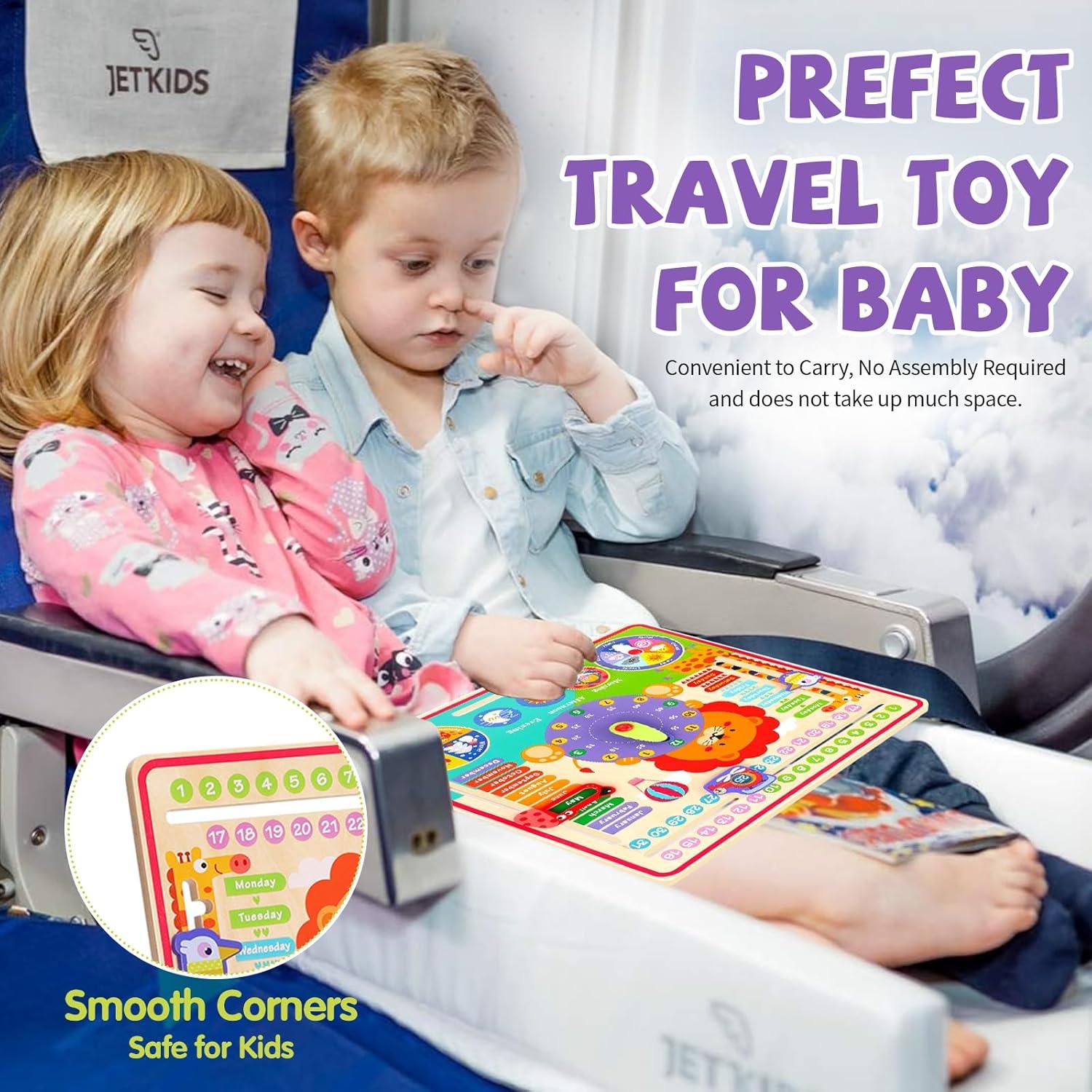 Calendario de Madera Montessori para Niños 4 Años - Reloj Educativo