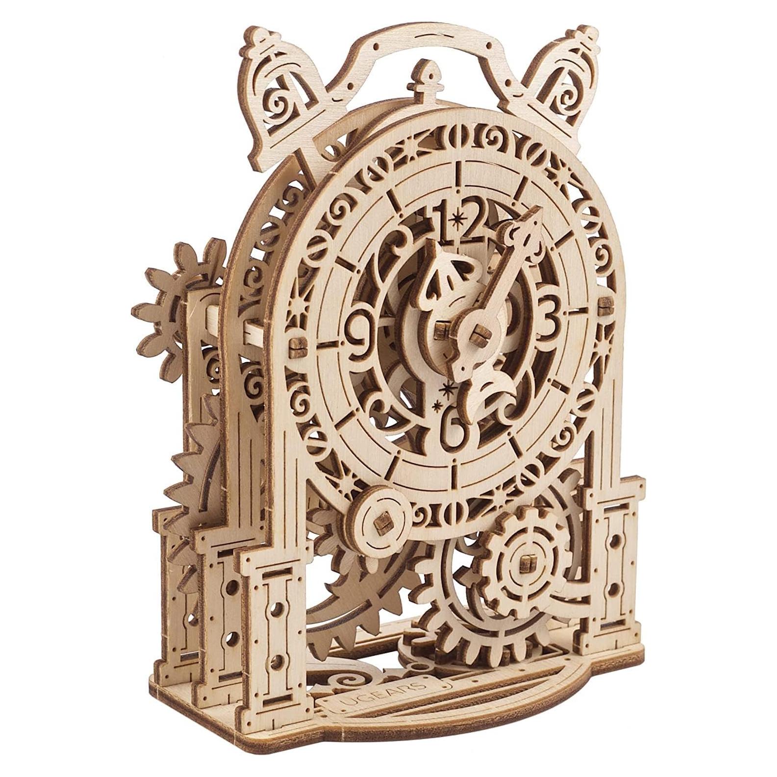 Reloj de Alarma Vintage UGEARS - Rompecabezas 3D de Madera