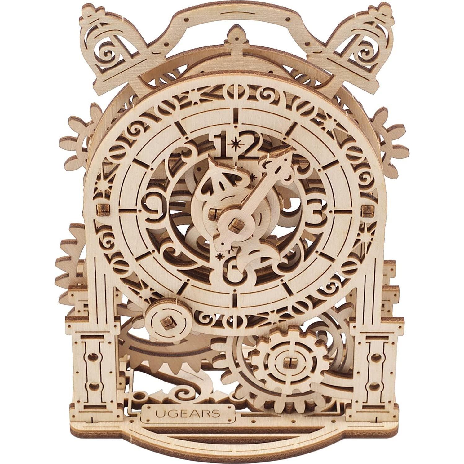 Reloj de Alarma Vintage UGEARS - Rompecabezas 3D de Madera