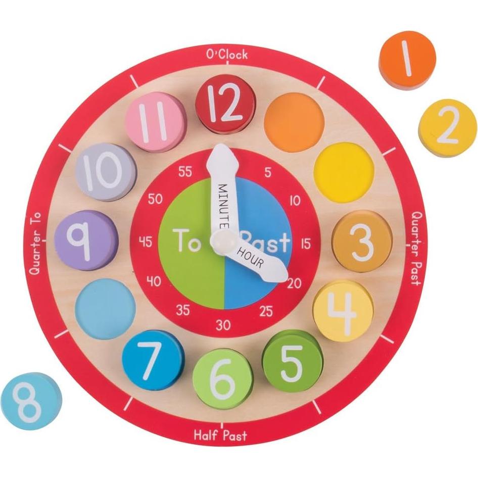 Reloj de Enseñanza de Madera Bigjigs Toys 22.5 cm
