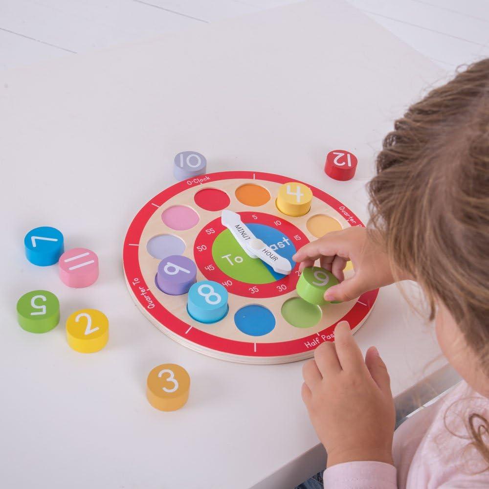 Reloj de Enseñanza de Madera Bigjigs Toys 22.5 cm