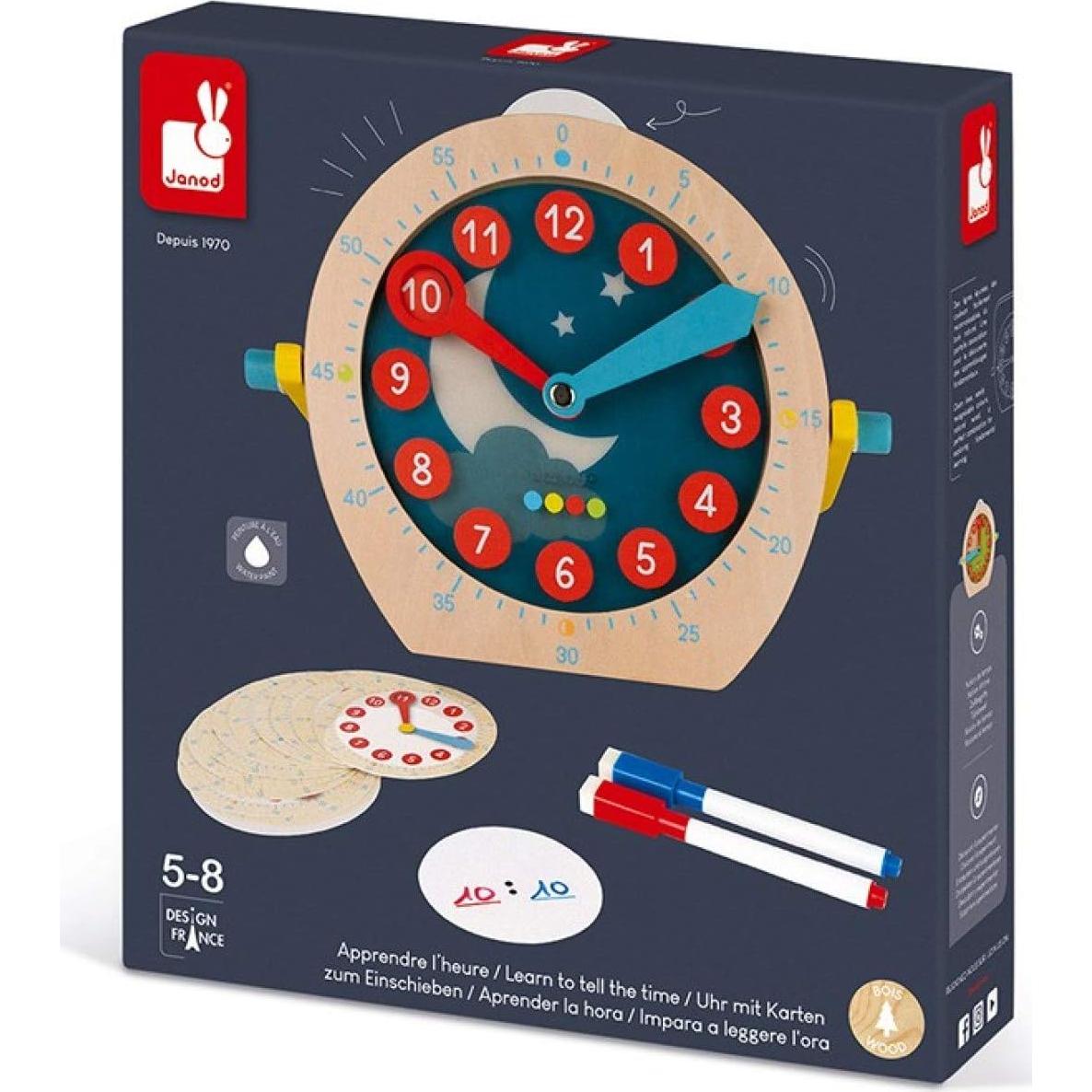 Reloj Educativo de Madera Janod Aprende a Decir la Hora 5+