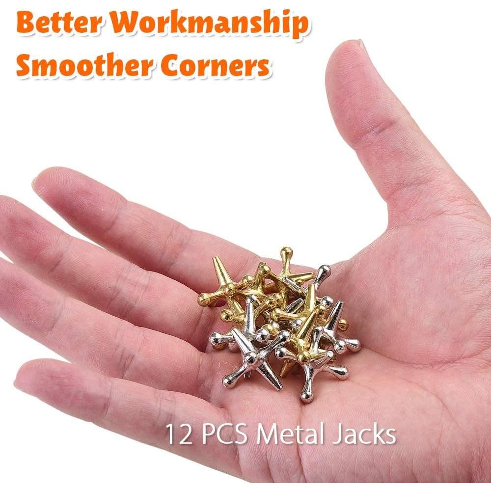 Juego de Jacks Retro TriMagic con Pelota - 12 Jacks y 2 Pelotas