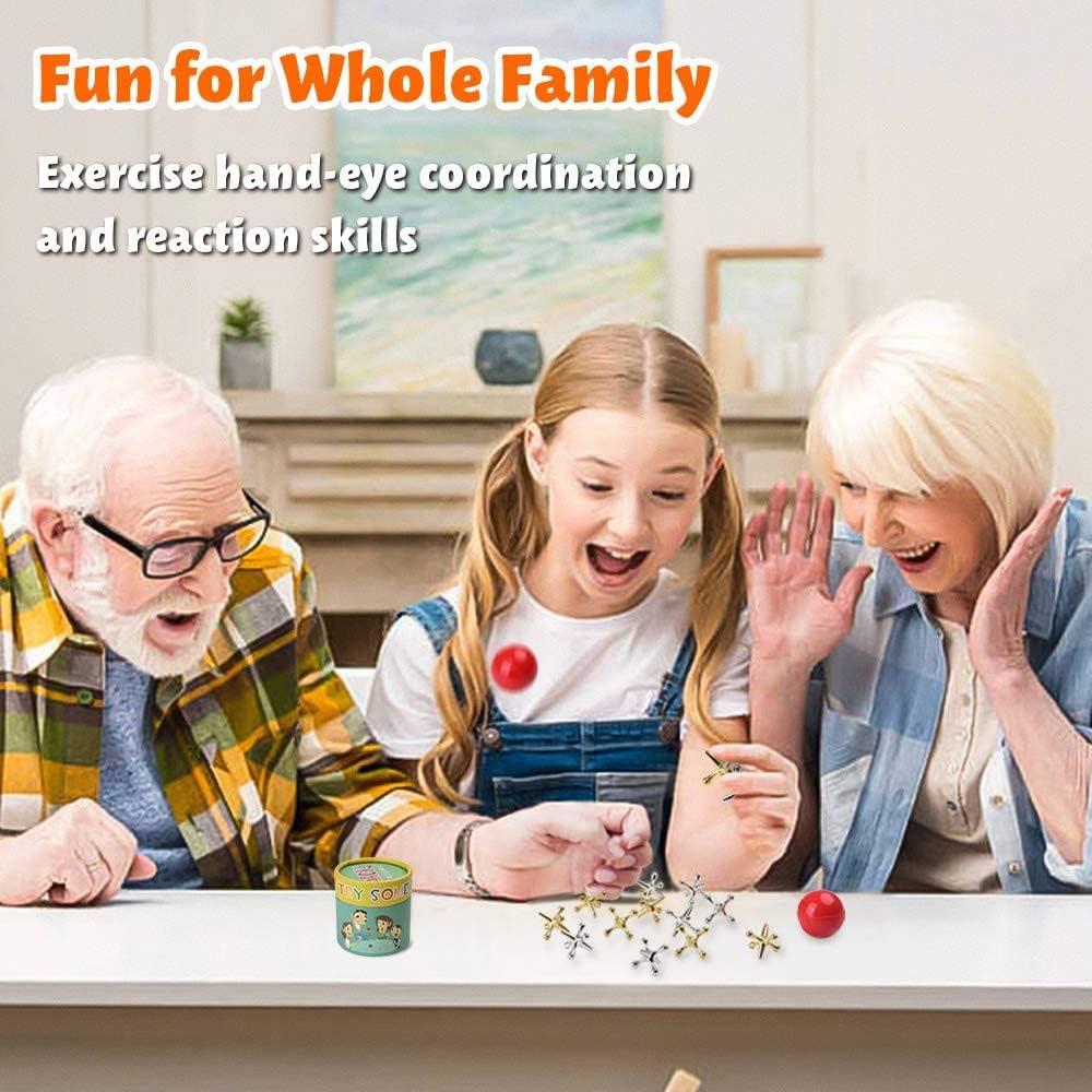 Juego de Jacks Retro TriMagic con Pelota - 12 Jacks y 2 Pelotas