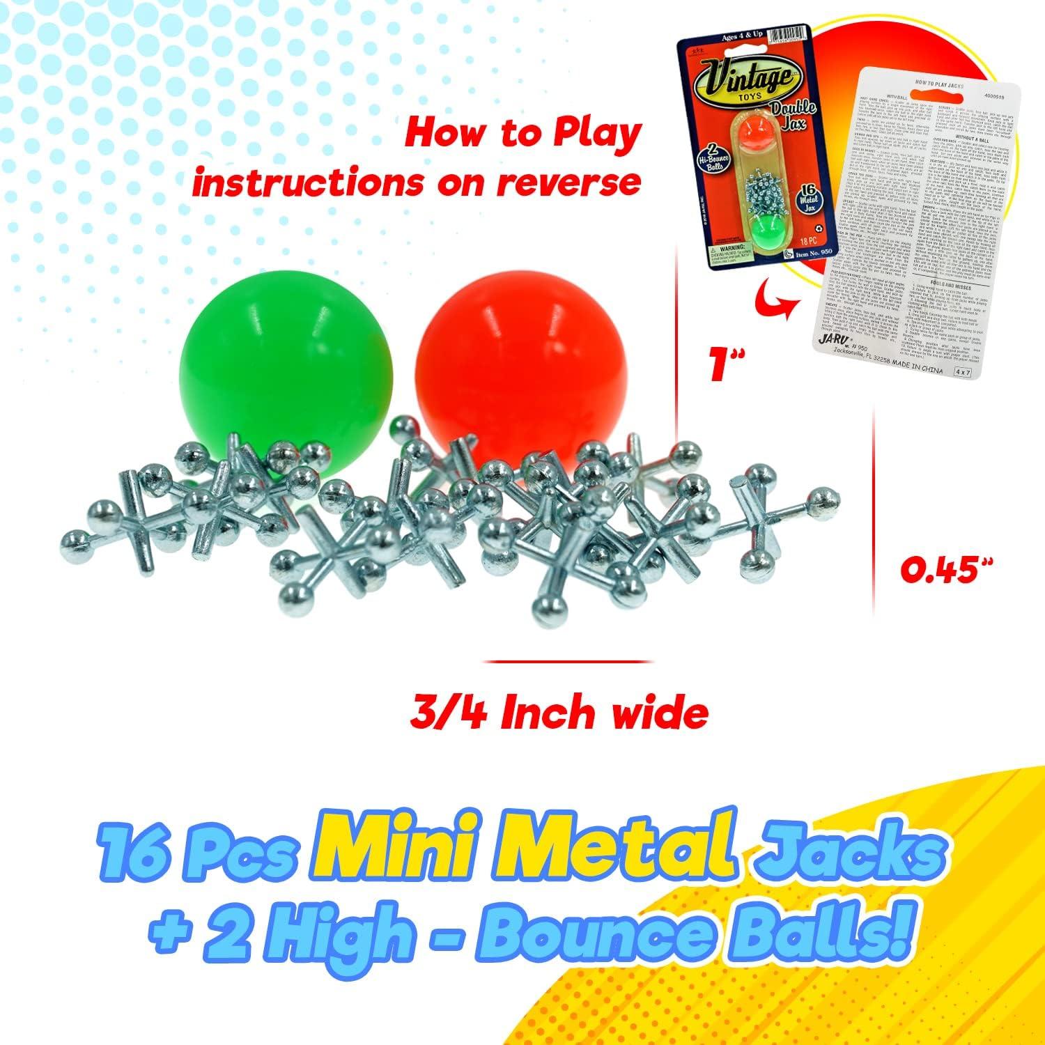 Juego de Jacks de Metal Vintage JA-RU - 2 Paquetes con Pelotas