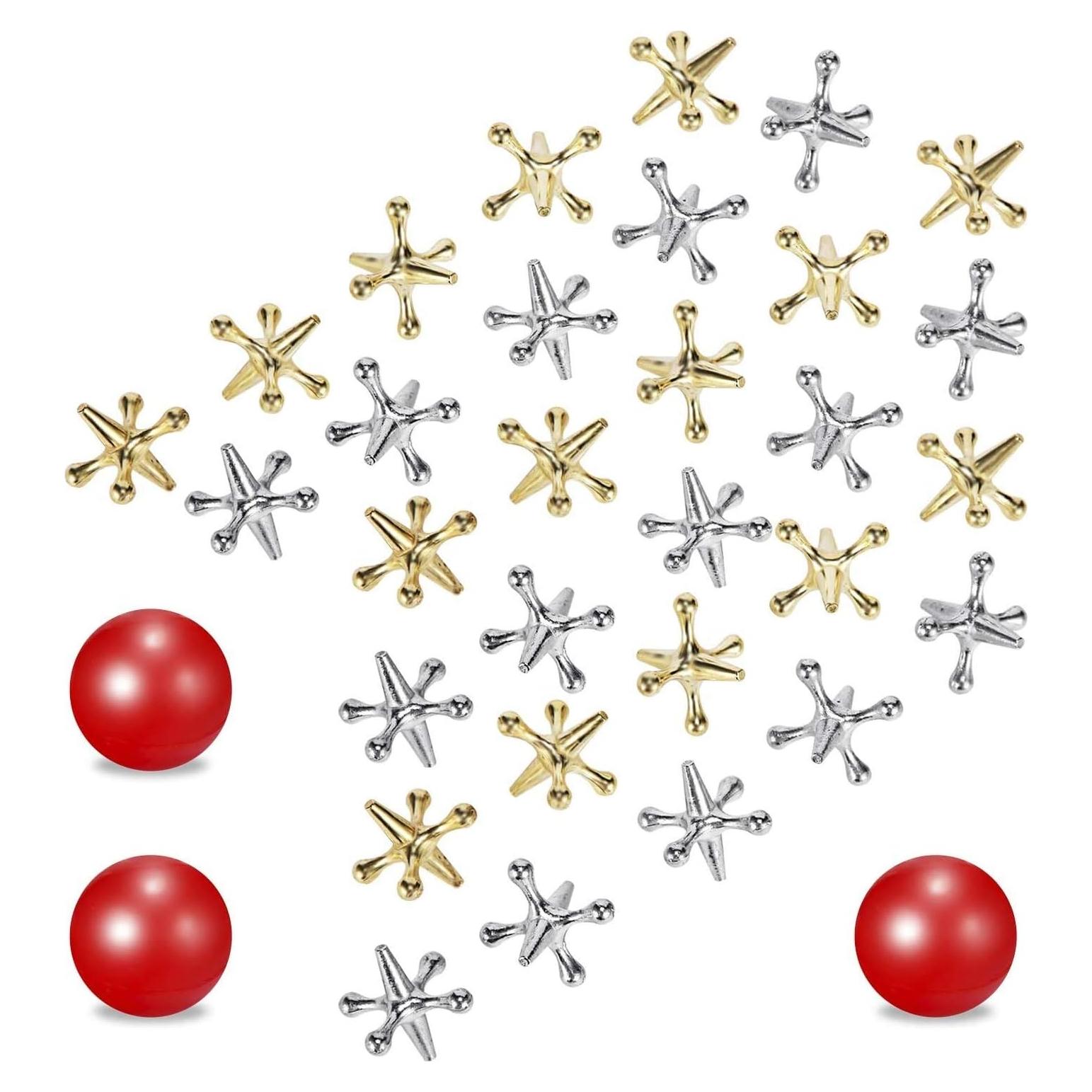 Juego de Jacks Legigo 3 Sets con Pelotas de Goma y Jacks Metálicos