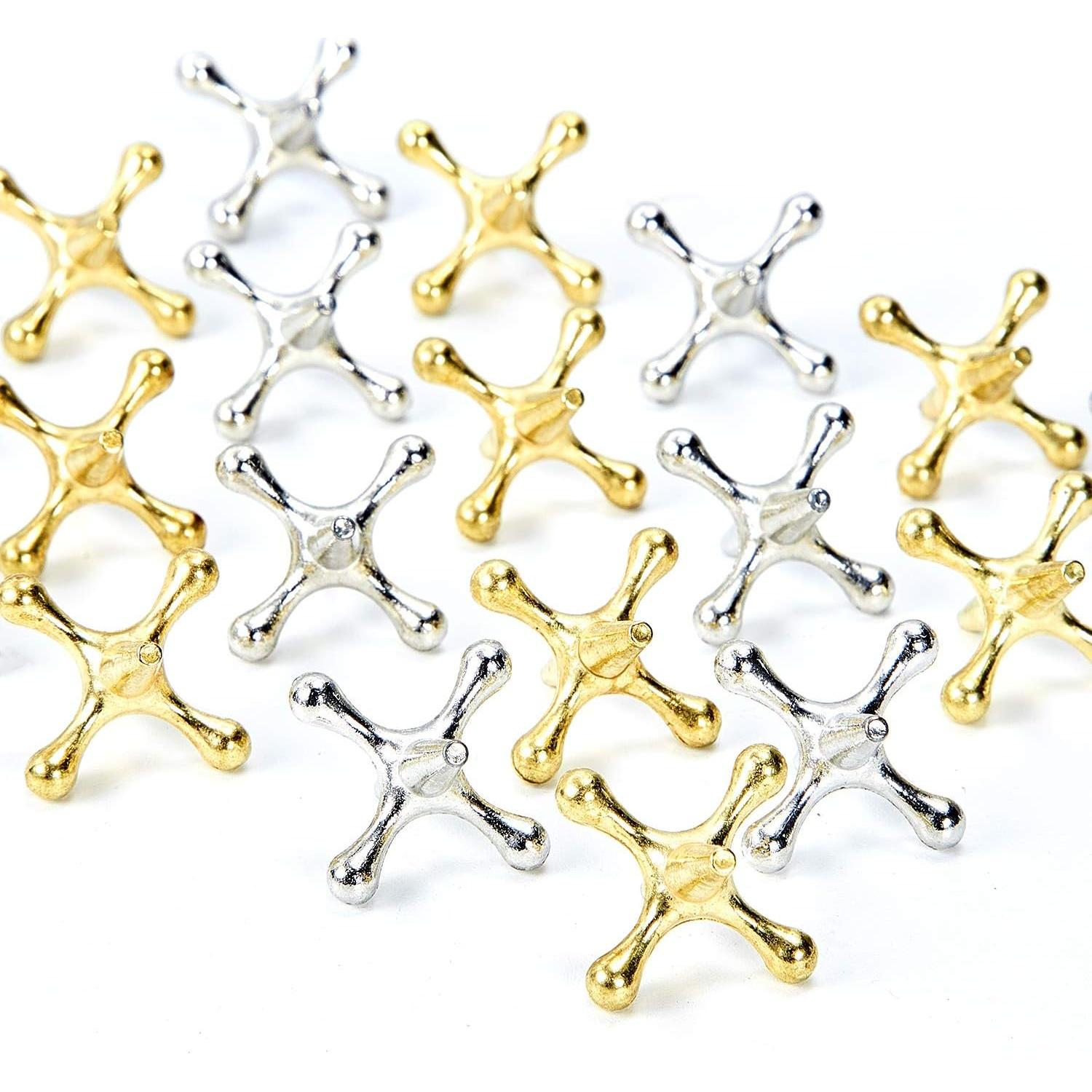 Juego de Jacks de Metal Gejoy con 2 Pelotas de Goma Rojas