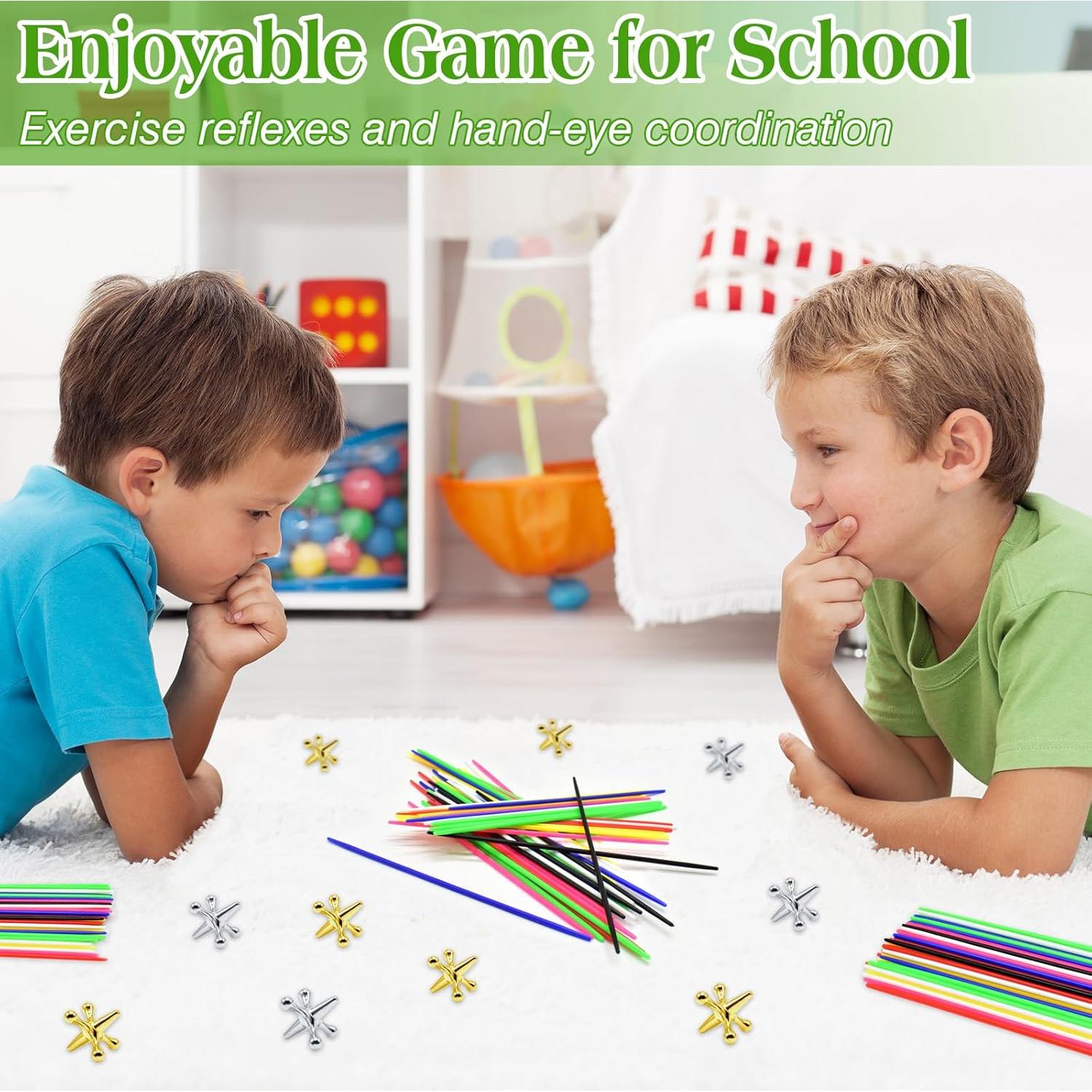 Juego Clásico de Jacks y Palitos ZeeDix - 3 Juegos, 180 Palitos, 30 Jax de Metal