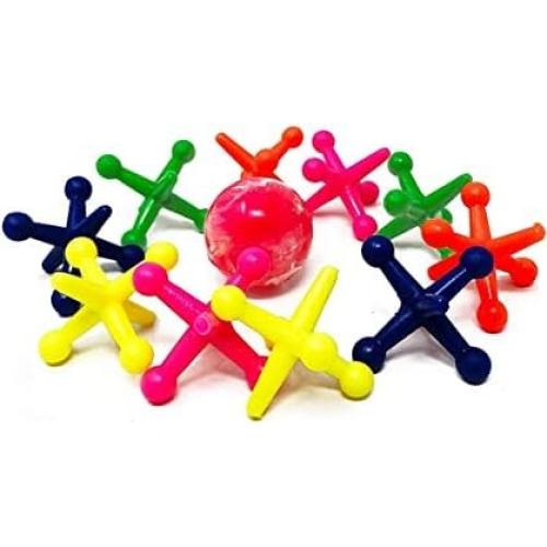 Conjunto de Juego de Jacks JA-RU Arcoíris con Pelota