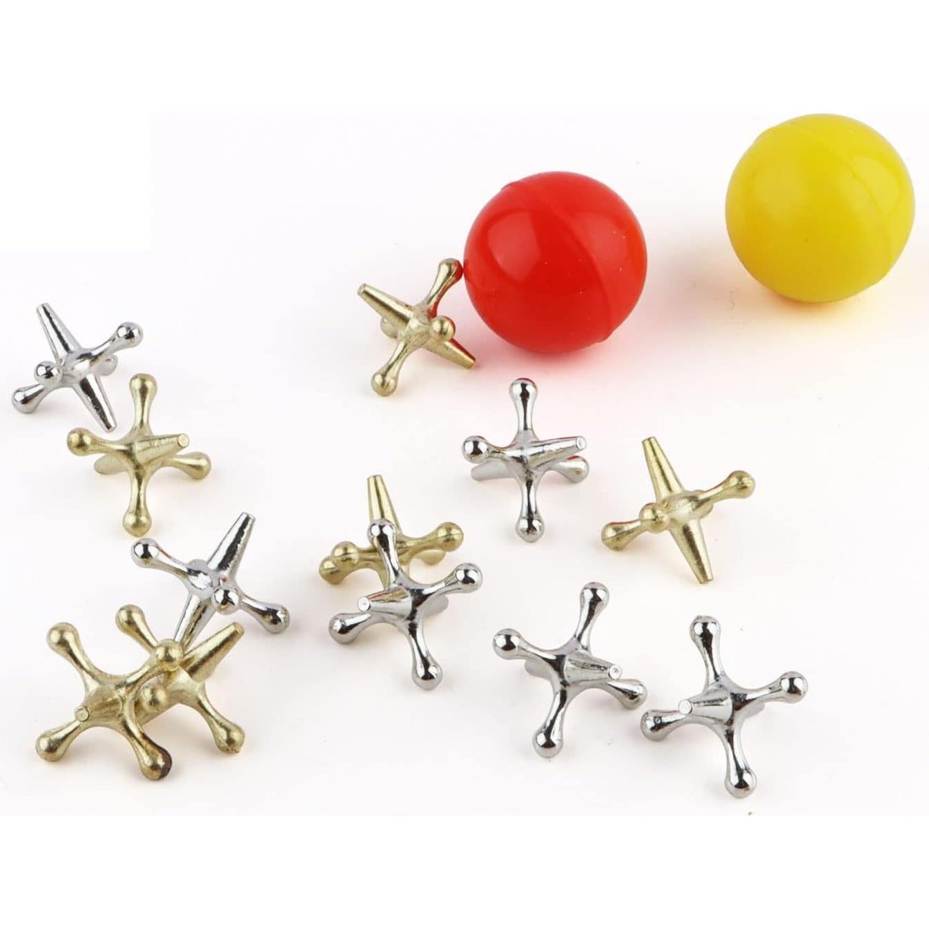 Juego de Jacks y Palitos Zhuji - 12 Jacks Metal + 60 Palitos Madera