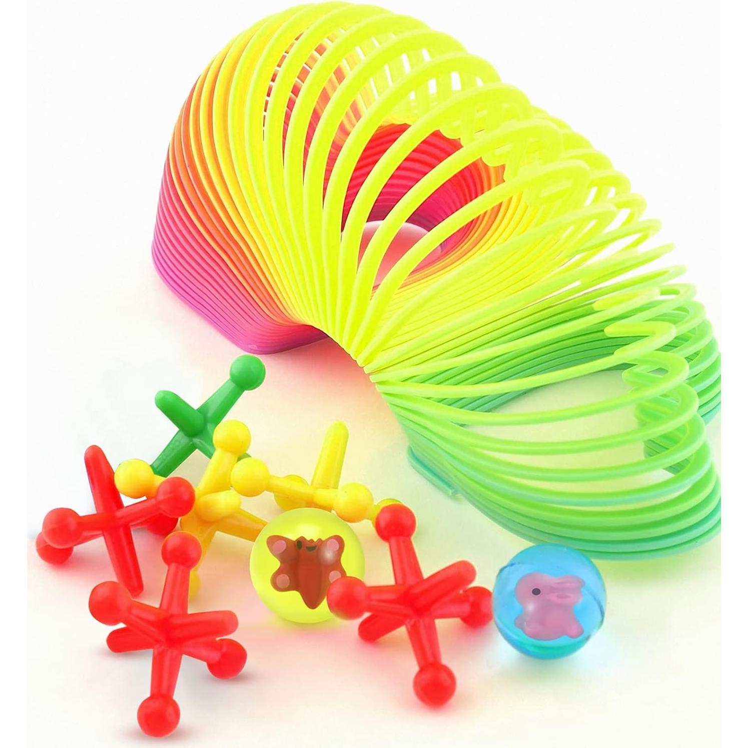 Juego de Jacks Clásico Tatuo 10 Piezas con Pelotas Neón