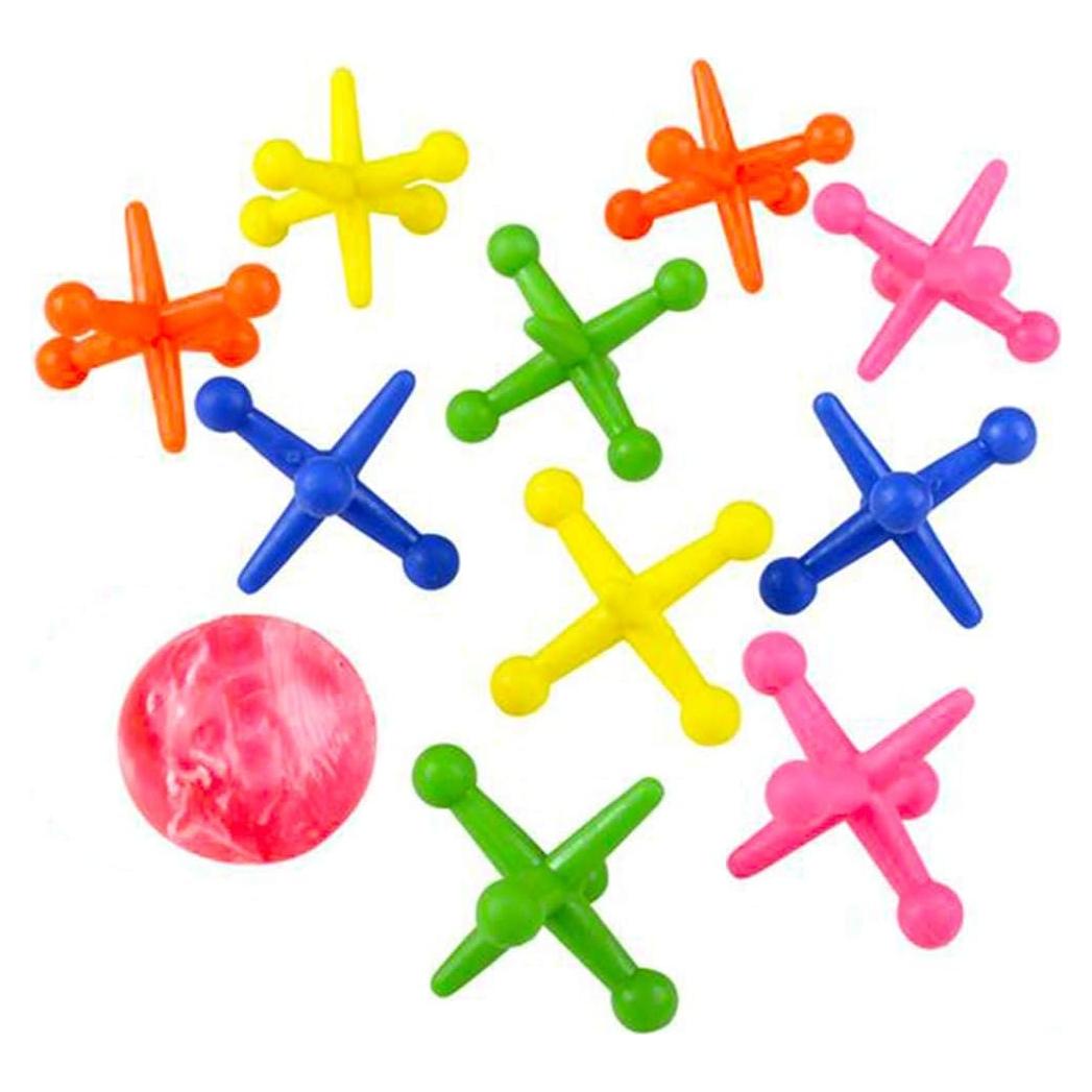 Juego de Jacks Grande Neon ArtCreativity - 6 Sets con Pelota