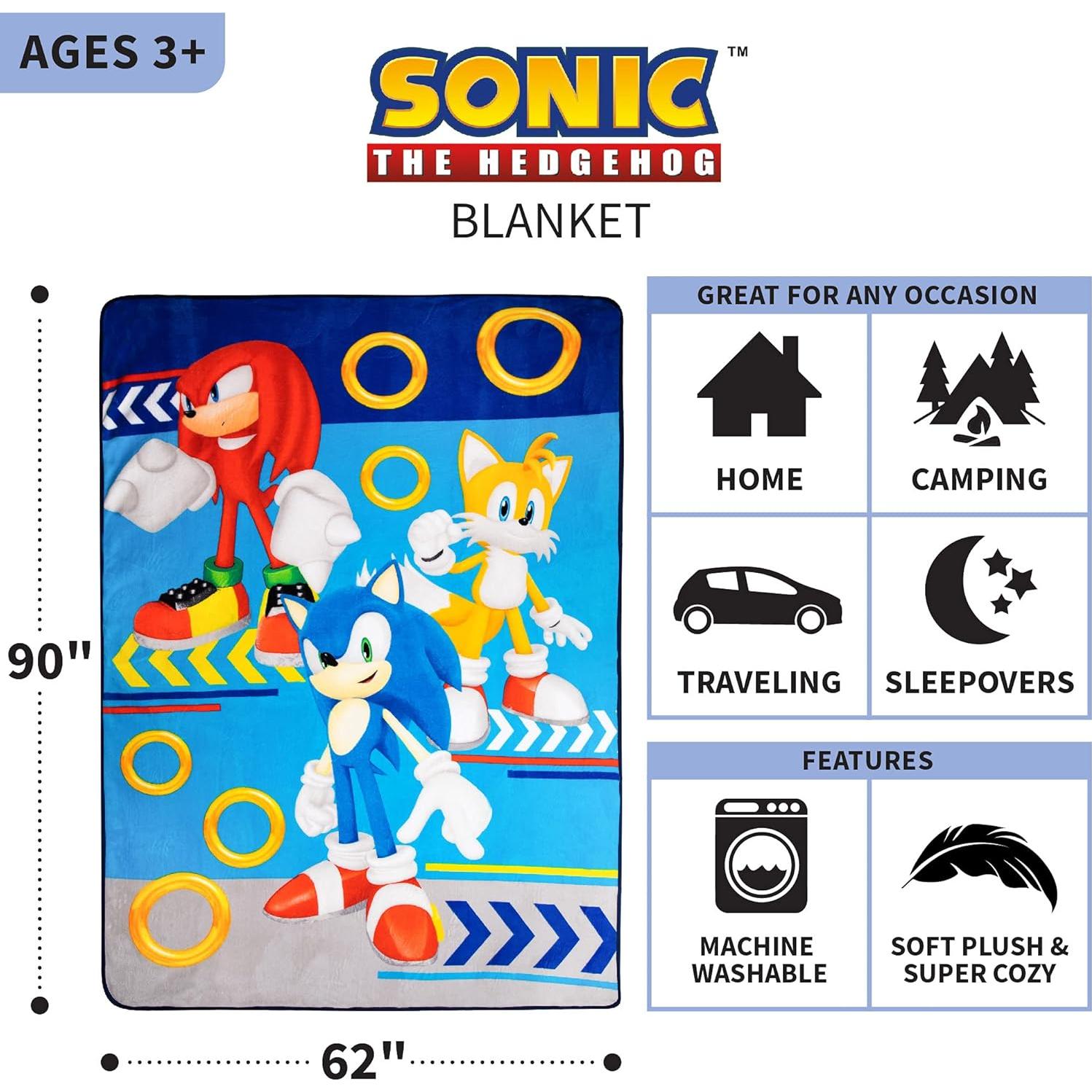 Manta de Felpa Sonic The Hedgehog Franco 157x229 cm