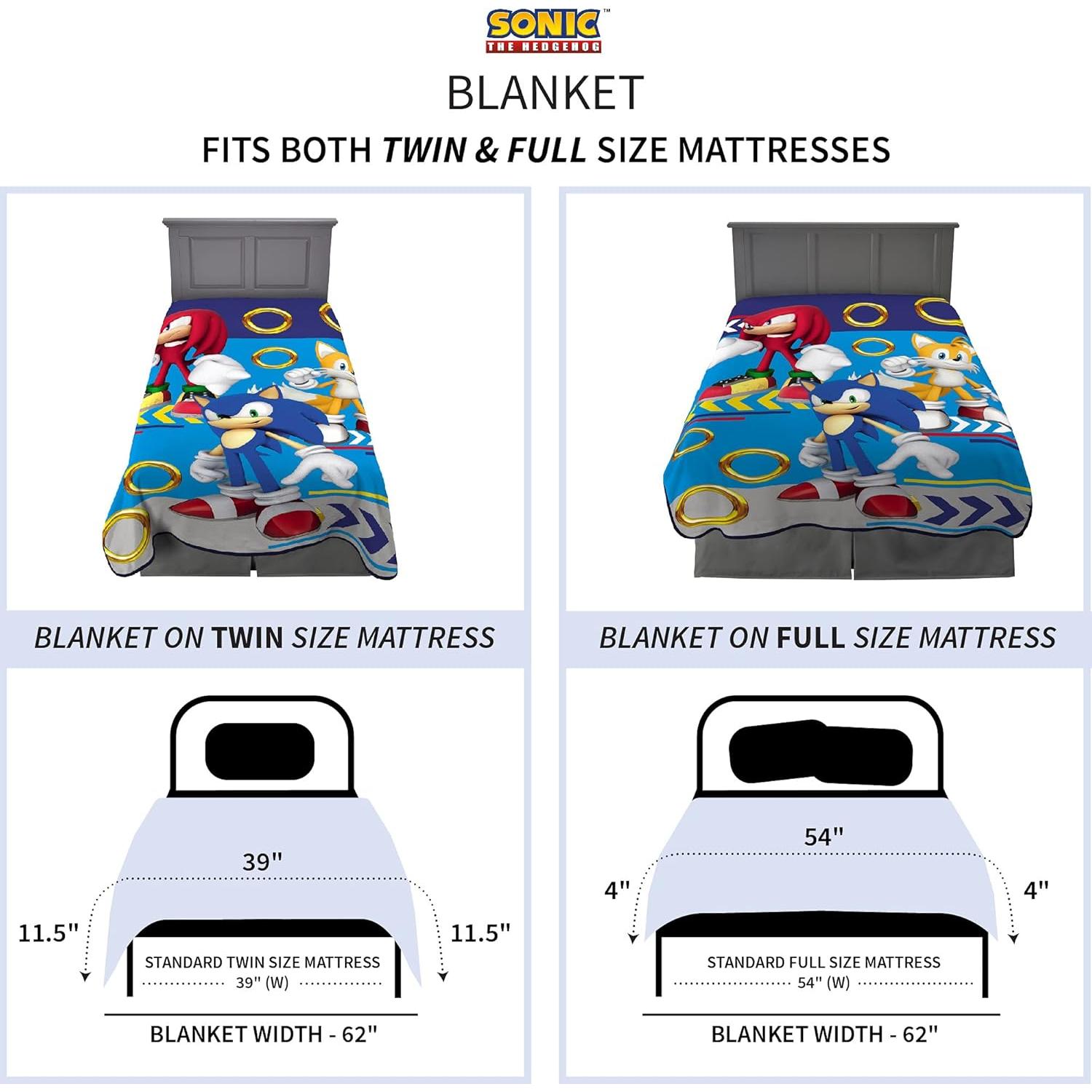 Manta de Felpa Sonic The Hedgehog Franco 157x229 cm
