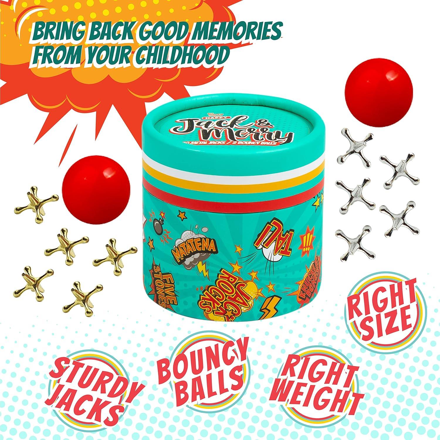 Juego de Jacks de Metal HAPPY JACK & MERRY con Pelota - Viaje