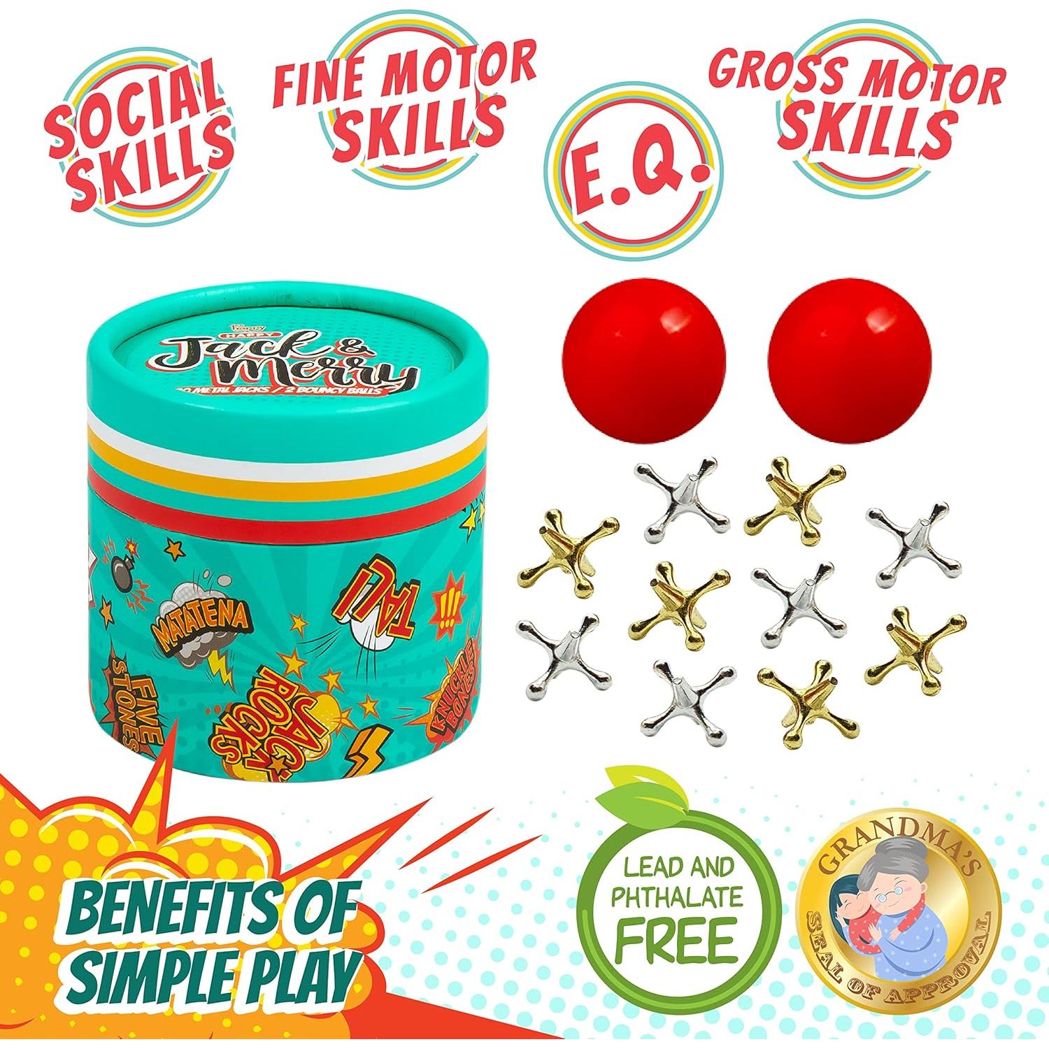 Juego de Jacks de Metal HAPPY JACK & MERRY con Pelota - Viaje