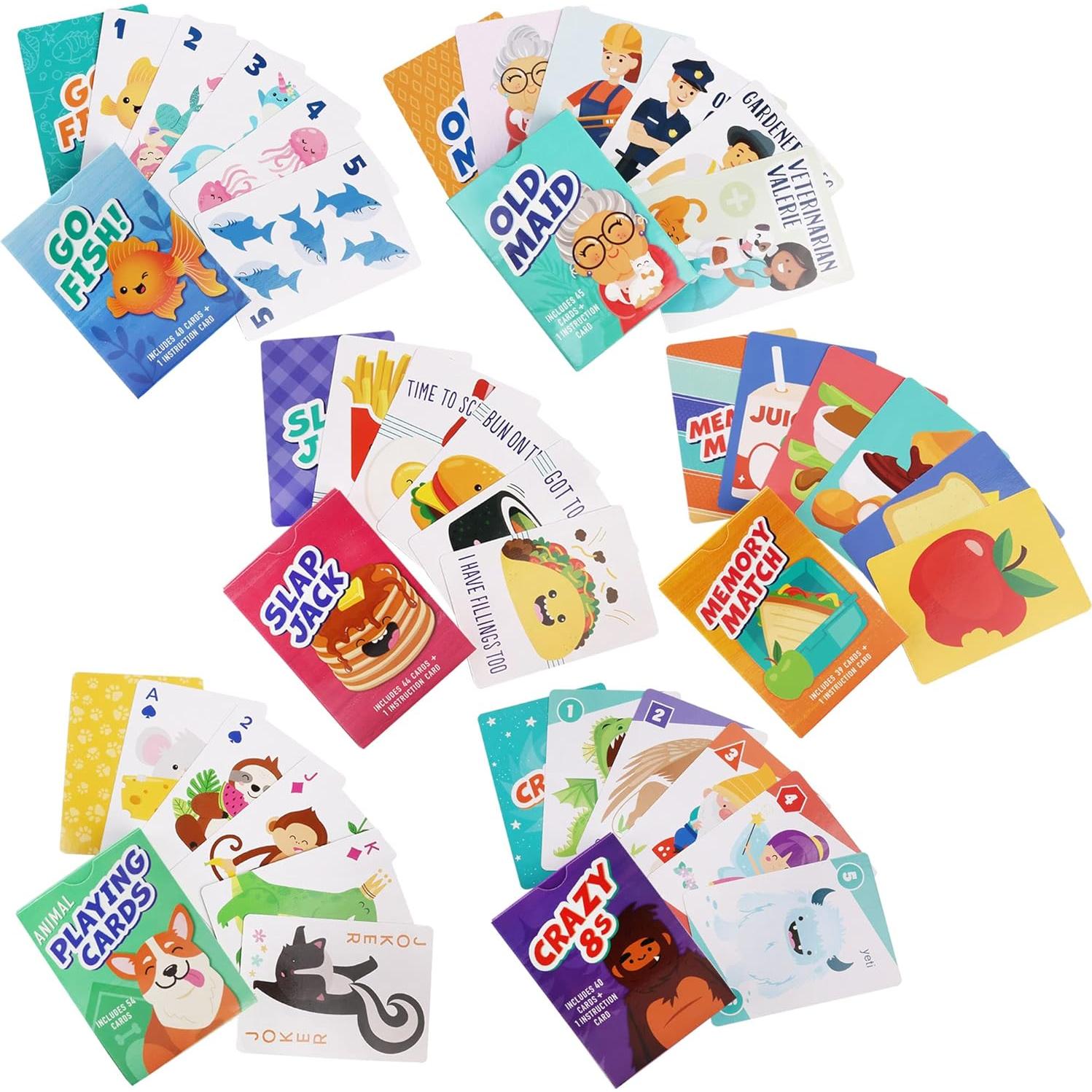 Juegos de Cartas para Niños LotFancy - 6 Barajas Educativas