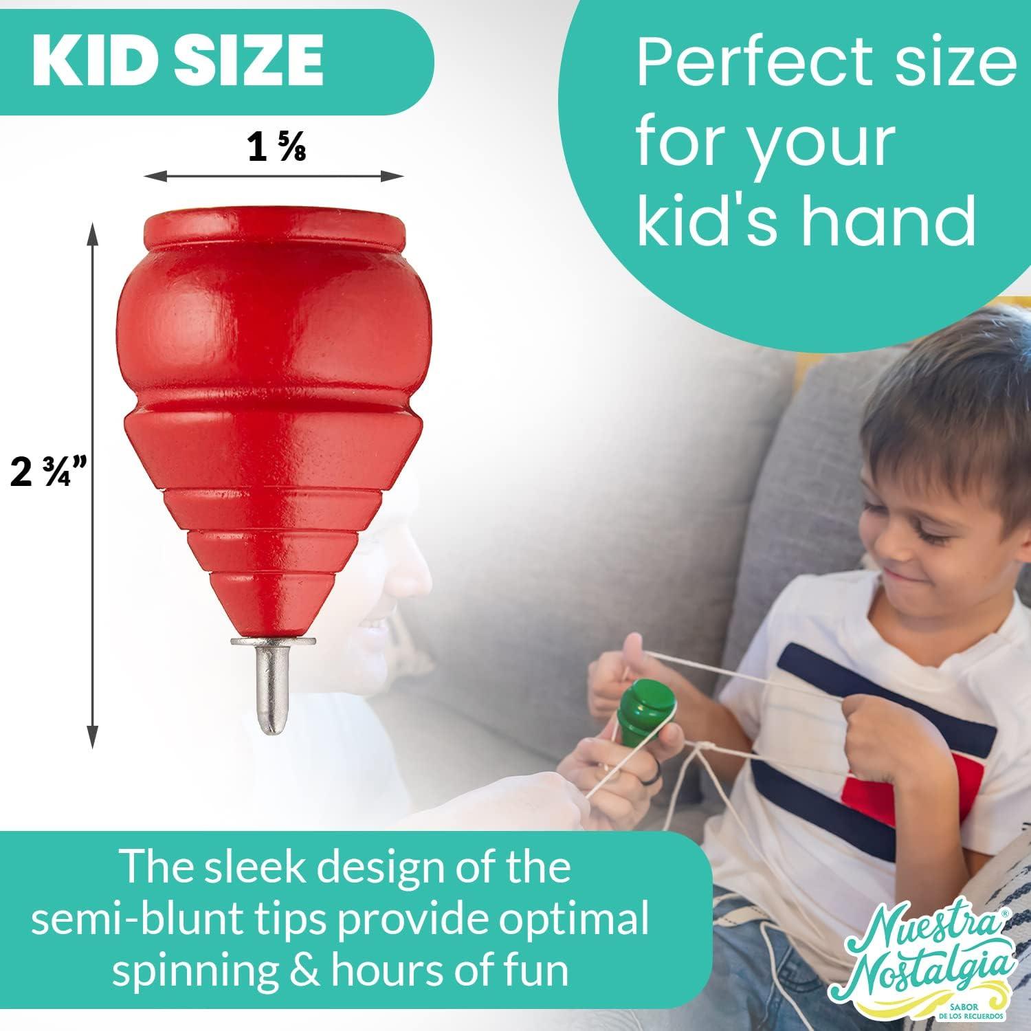 Set de 3 Trompos Clásicos de Madera Yajua - Juguete Educativo