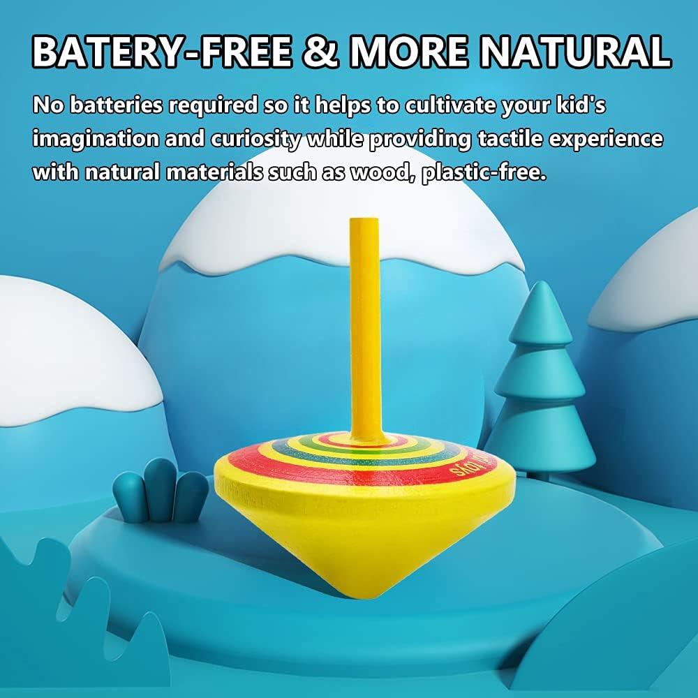 Trompos de Madera Pintados MUGIT - Juguetes Educativos 10 Pcs