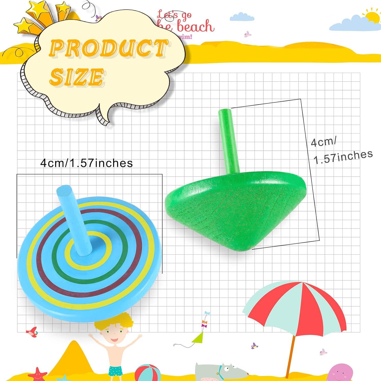 Trompos de Madera Aoriher Coloridos - 24 Piezas Educativos