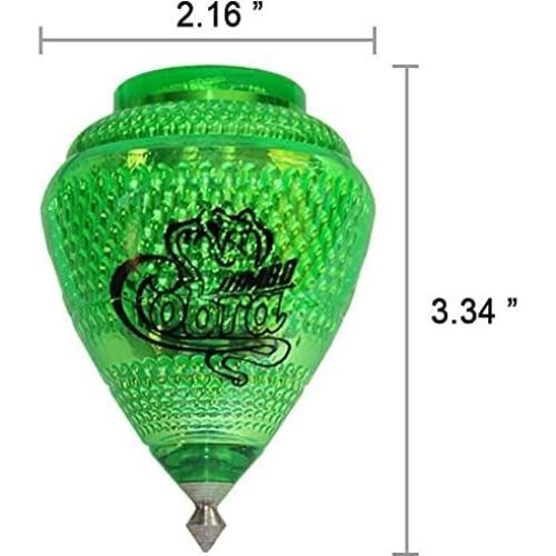 Paquete de 3 Trompos Jumbo Cobra Cometa - Plástico Durable con Punta de Metal