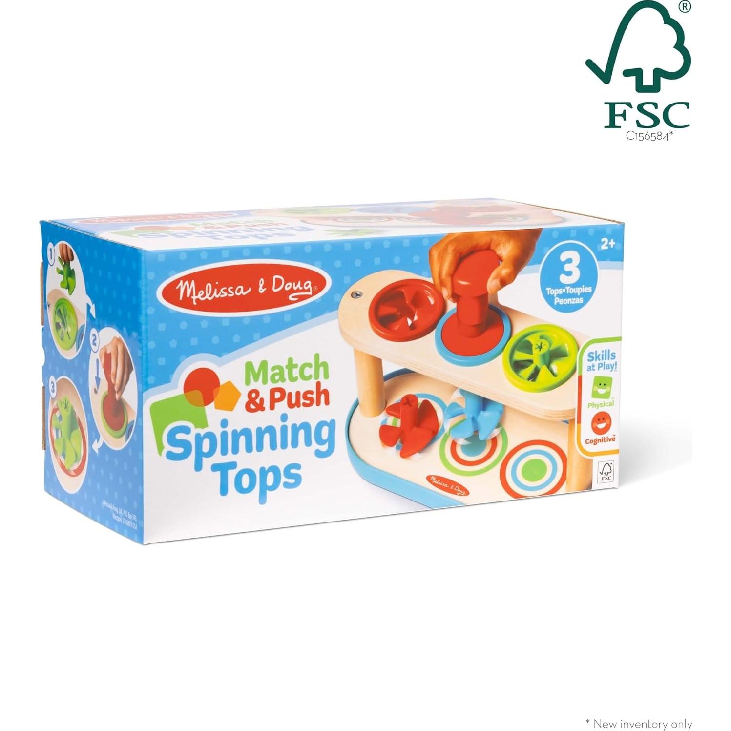 Juguete de Desarrollo Melissa & Doug con Trompos 2+ - Madera FSC